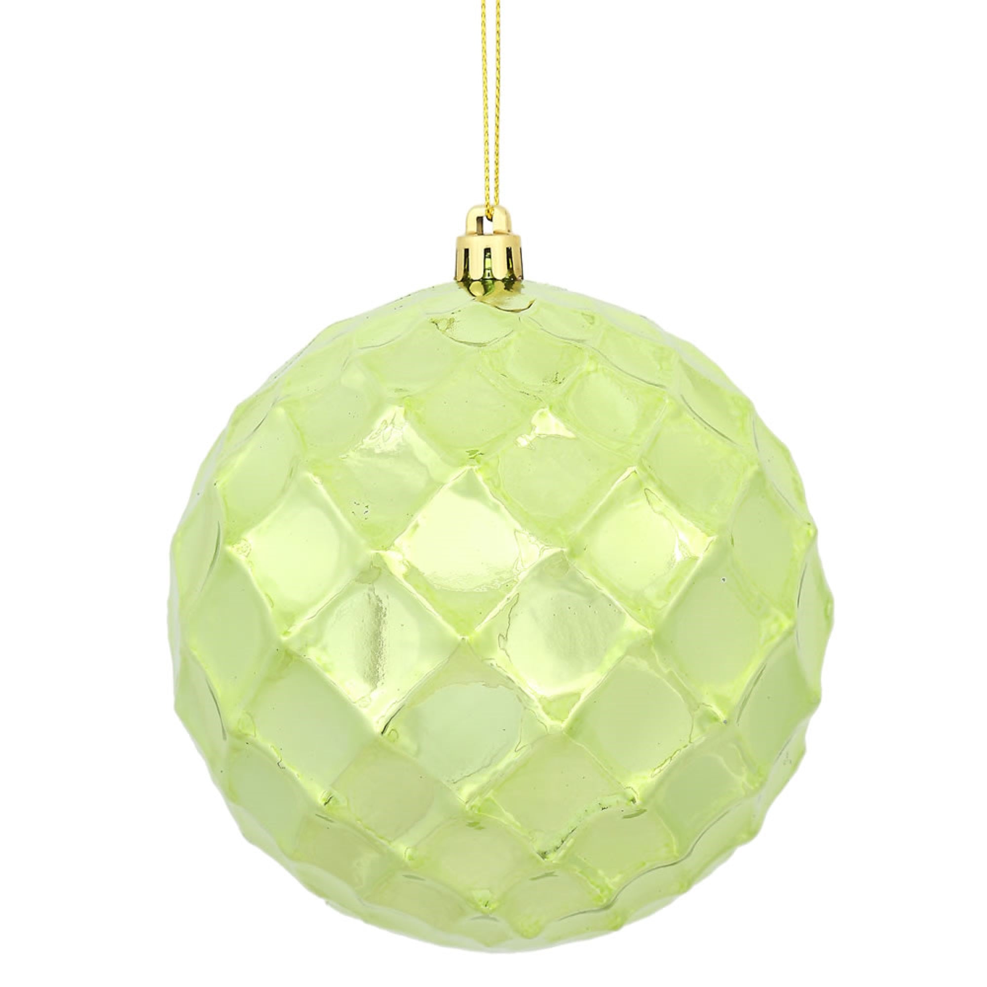 4” Celadon Shiny Diamond Bauble 6/Bg