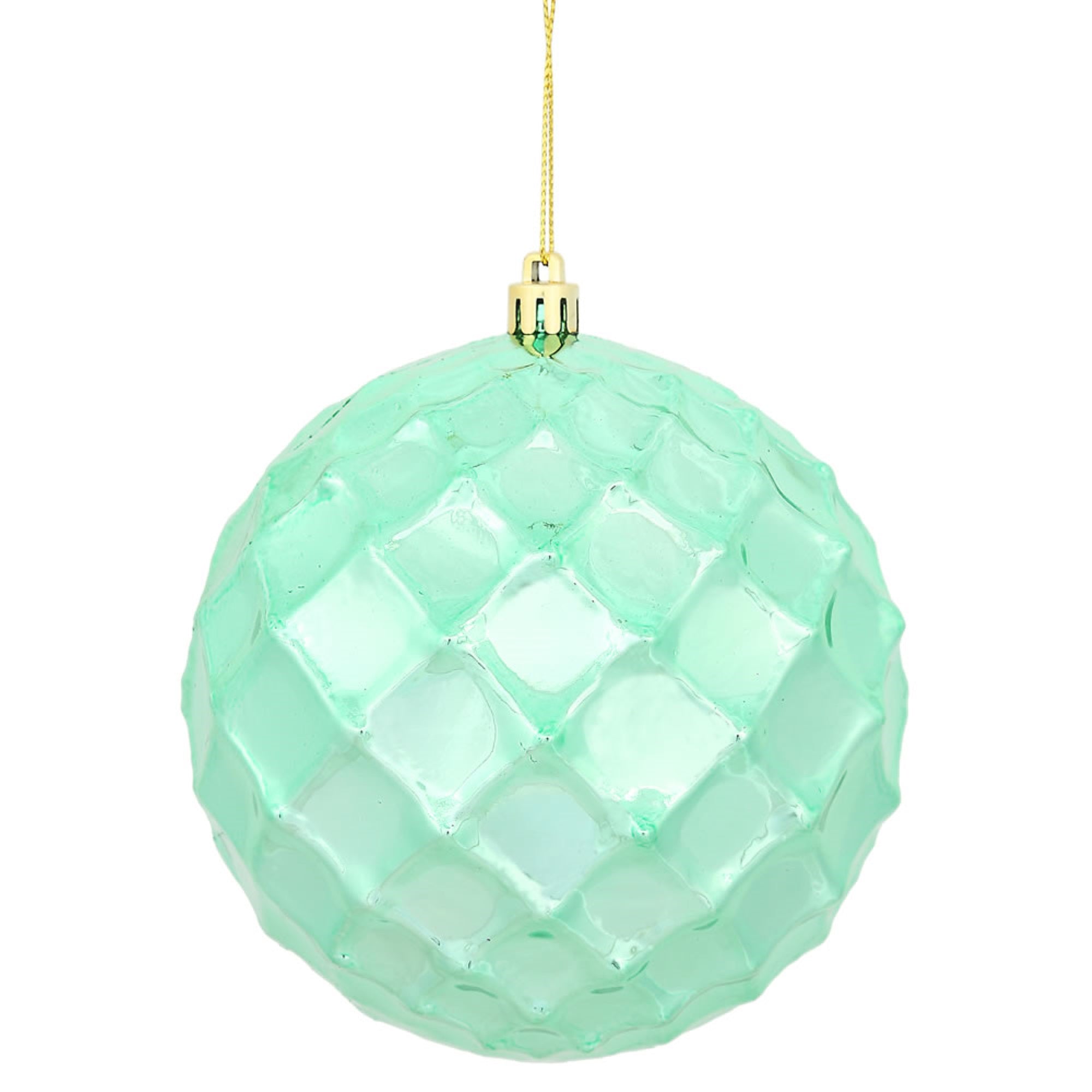 4.75” Seafoam Shiny Diamond Bauble 4/Bg