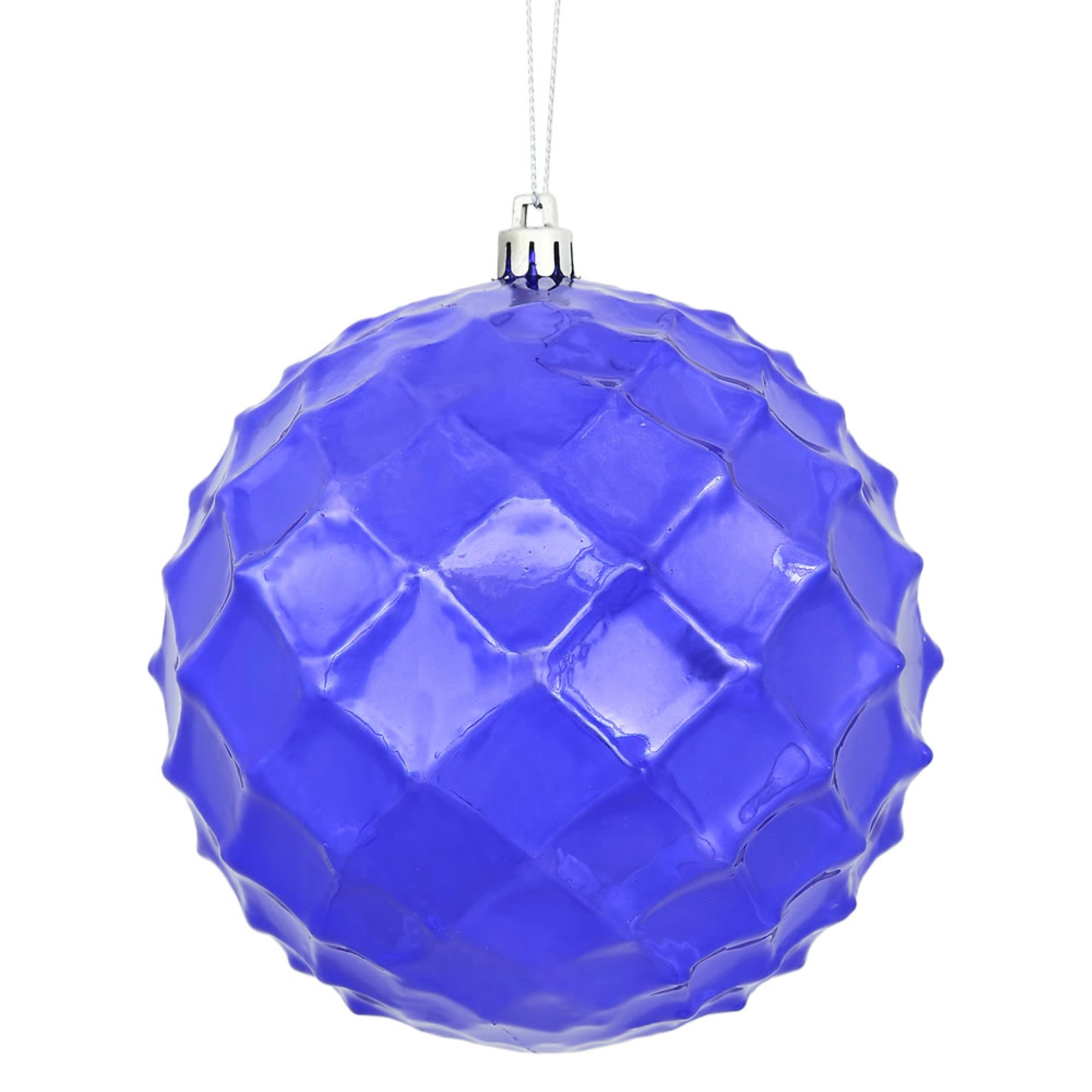 4.75” Purple Shiny Diamond Bauble 4/Bg