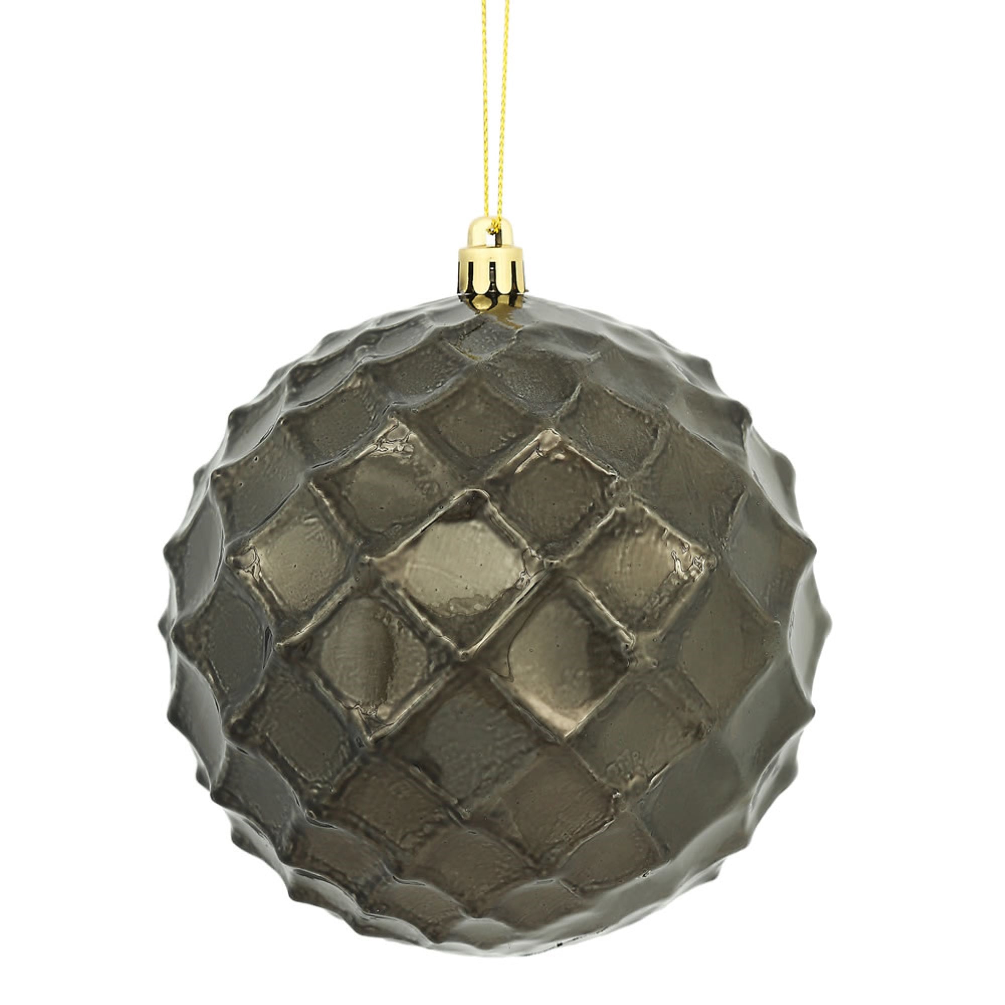 4.75” Gunmetal Shiny Diamond Bauble 4/Bg