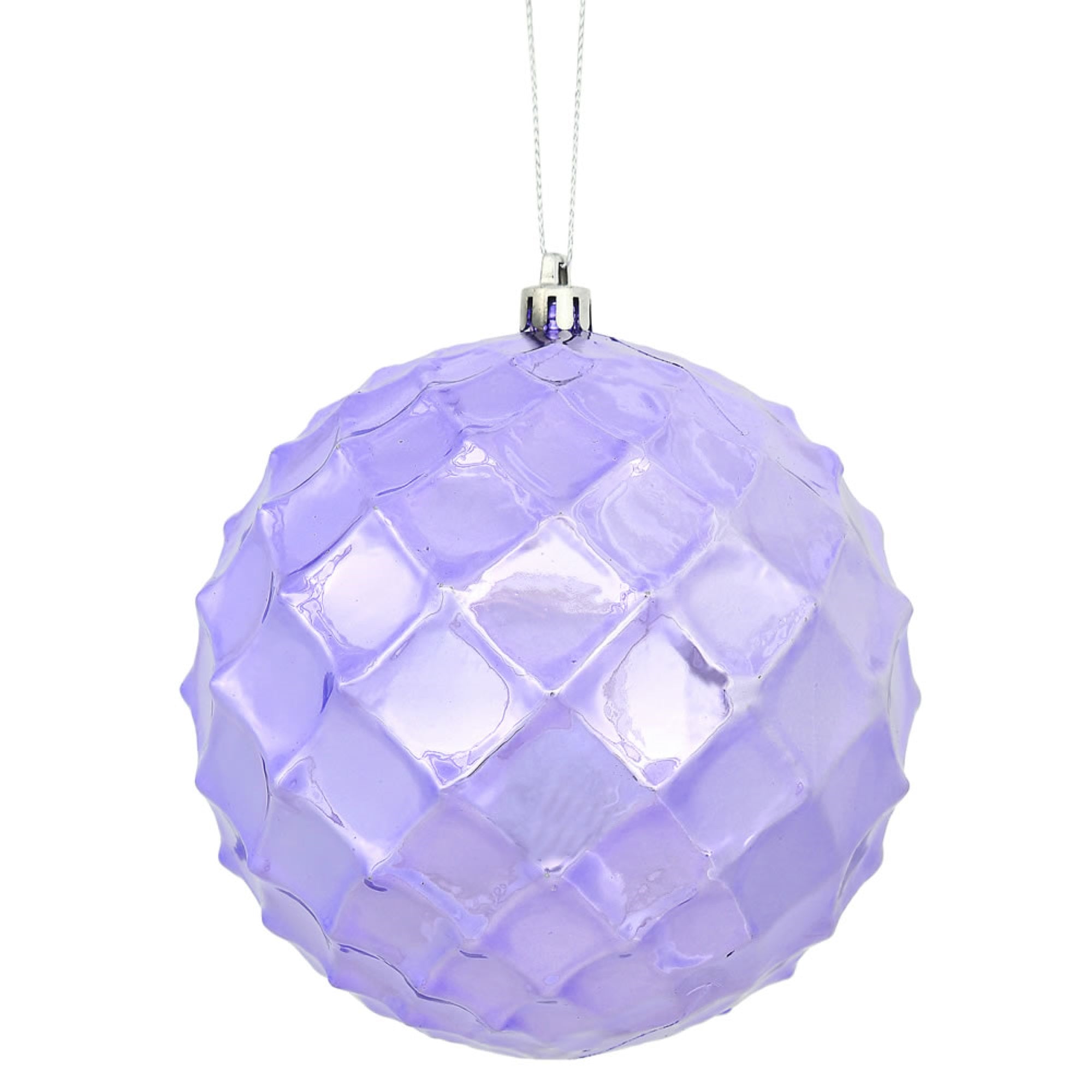 4.75” Lavender Shiny Diamond Bauble 4/Bg