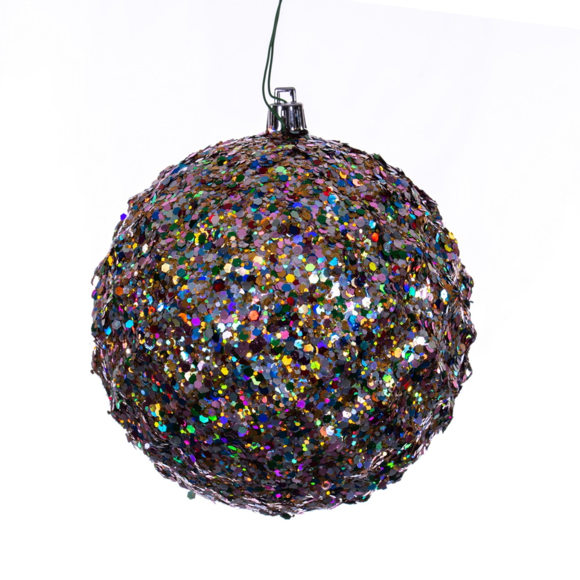 4.75” Multicolor Sequin Glit Bauble 4/Bg