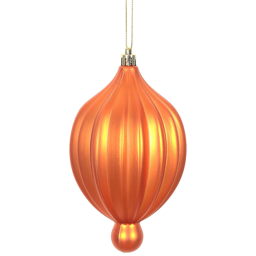 Vickerman 6.3” x 3.5” Burn Ornge Matt Lantern 4/Bg - N174618D