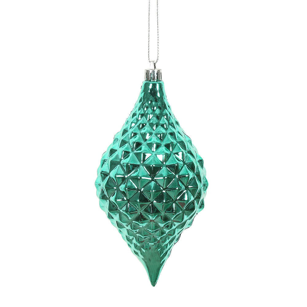 Vickerman 6” x 3” Teal Shiny Diamond Drop 4/Bg - N174942D