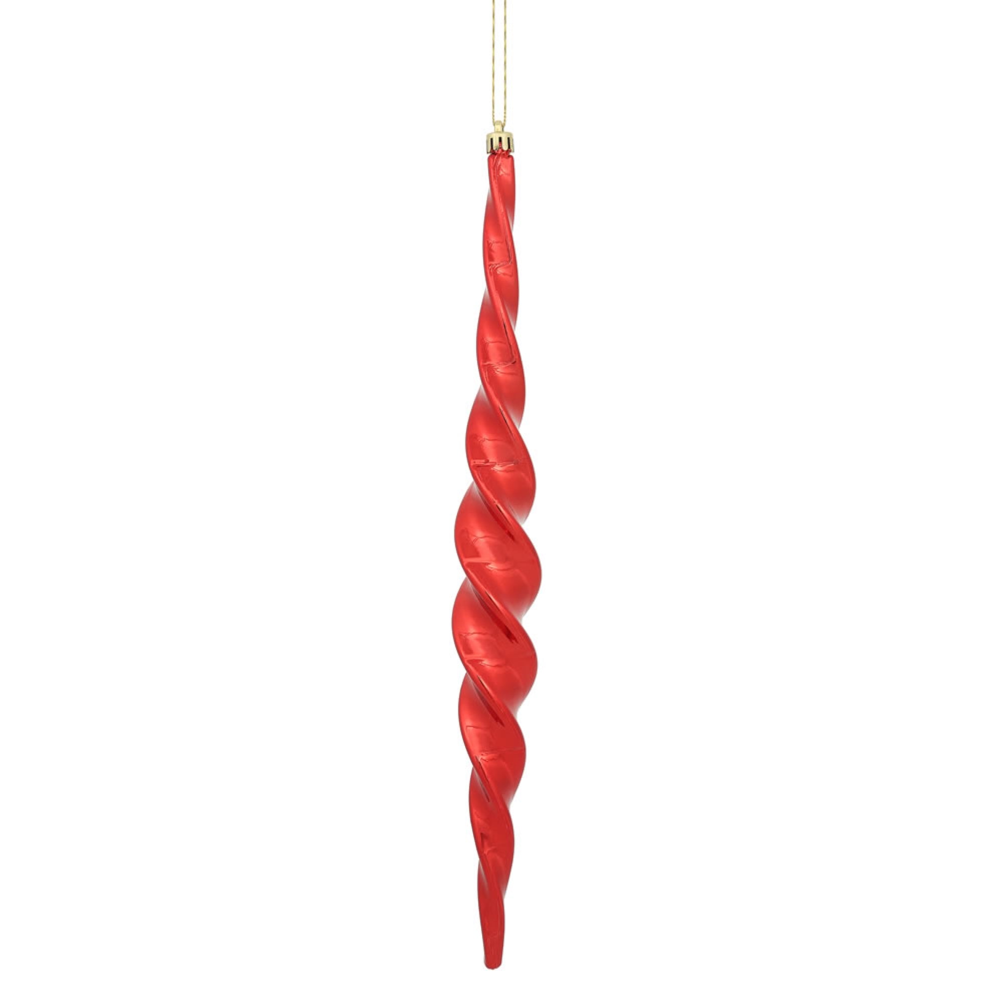 14.6” Red Shiny Spiral Icicle 2/Bx