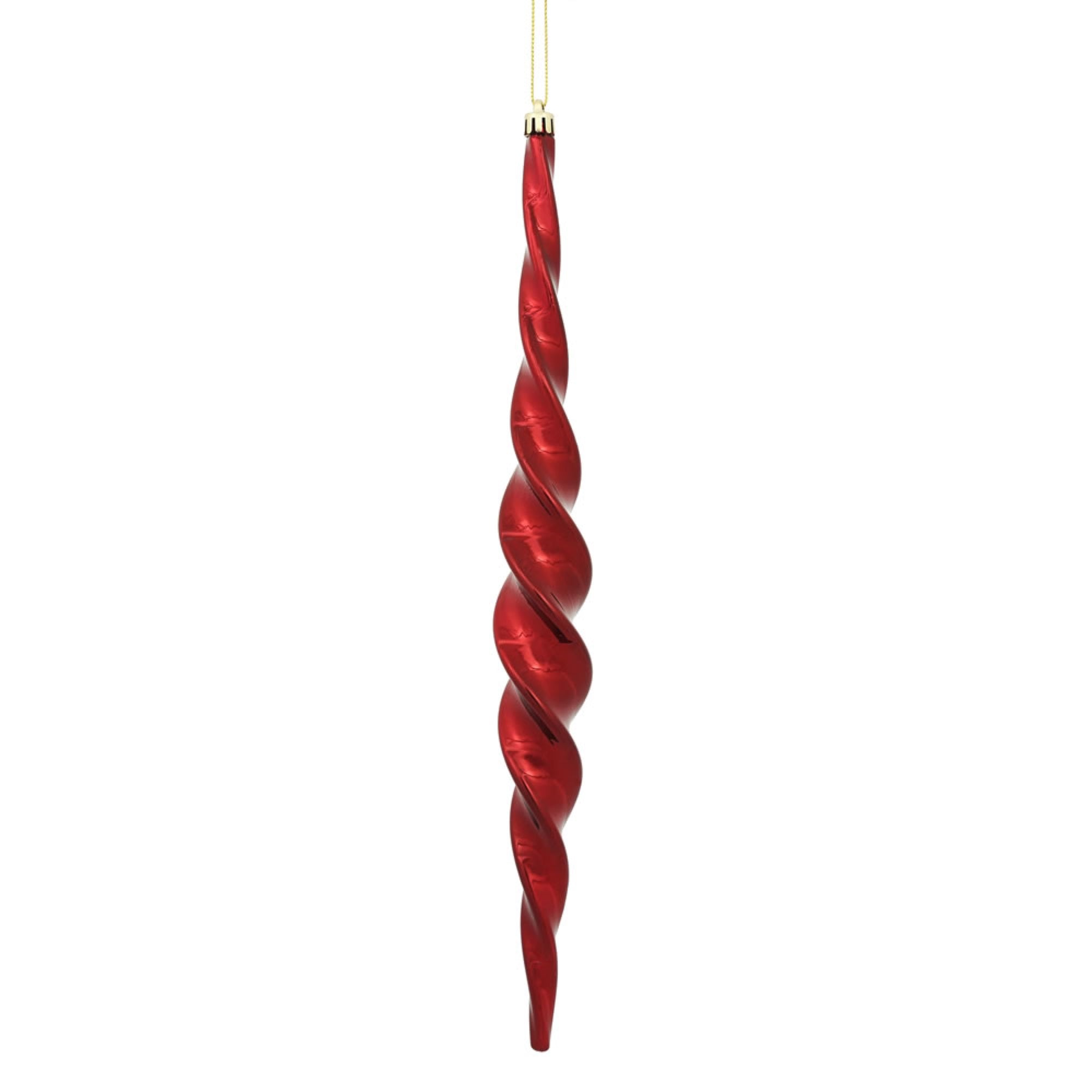 14.6” Wine Shiny Spiral Icicle 2/Bx