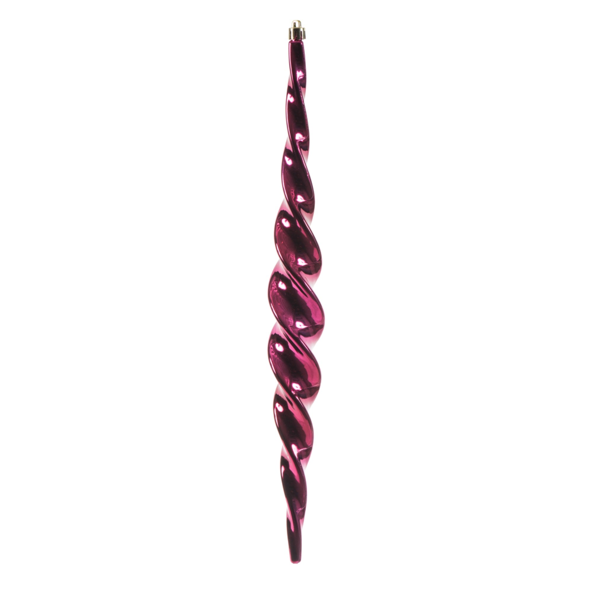 14.6” Berry Red Shiny Spiral Icicle 2/Bx