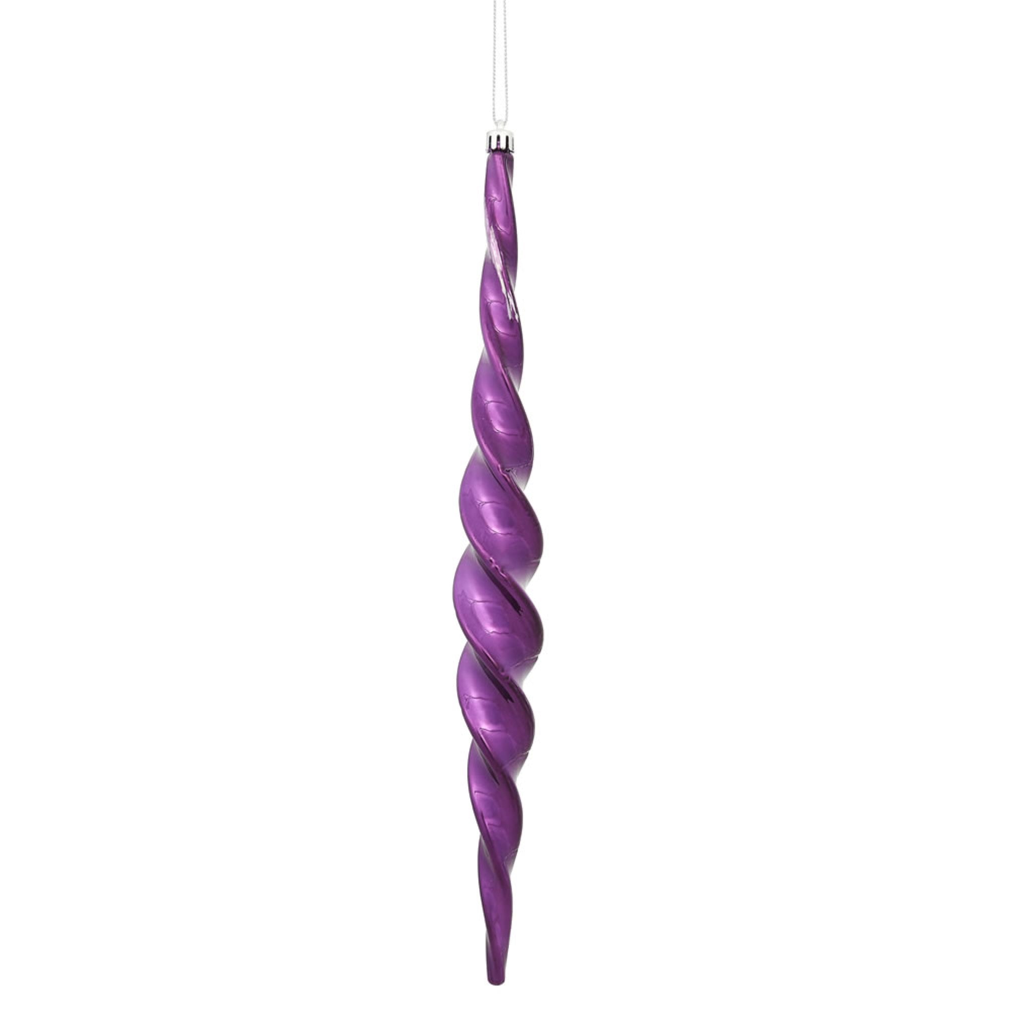 14.6” Plum Shiny Spiral Icicle 2/Bx