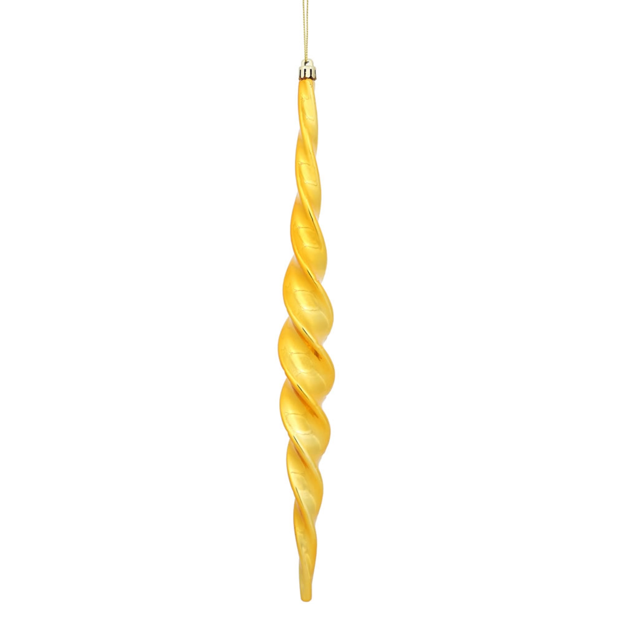 14.6” Anti Gold Shiny Spiral Icicle 2/Bx
