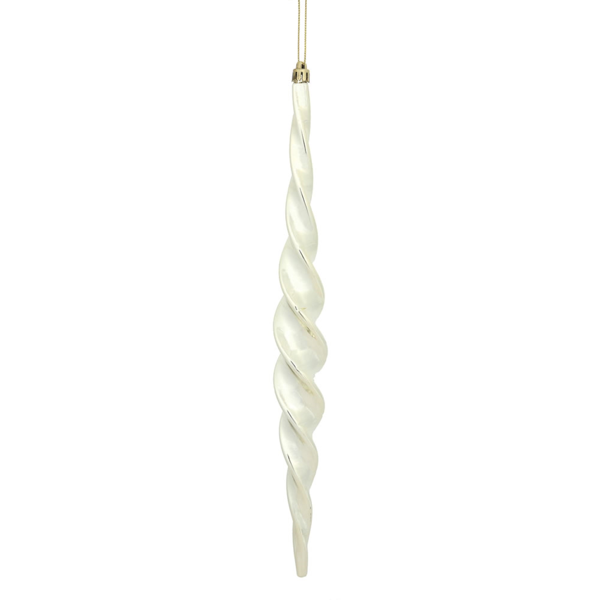 14.6” Champagne Shiny Spiral Icicle 2/Bx