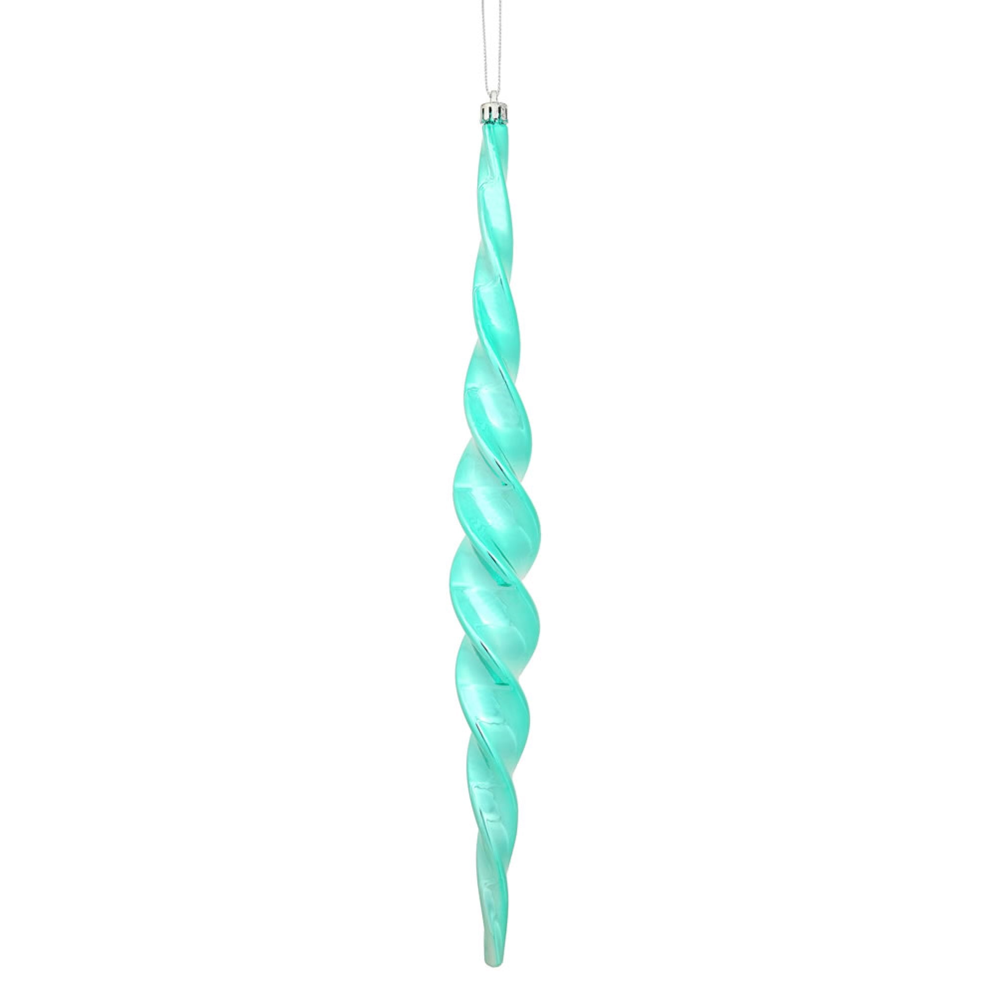 14.6” Teal Shiny Spiral Icicle 2/Bx