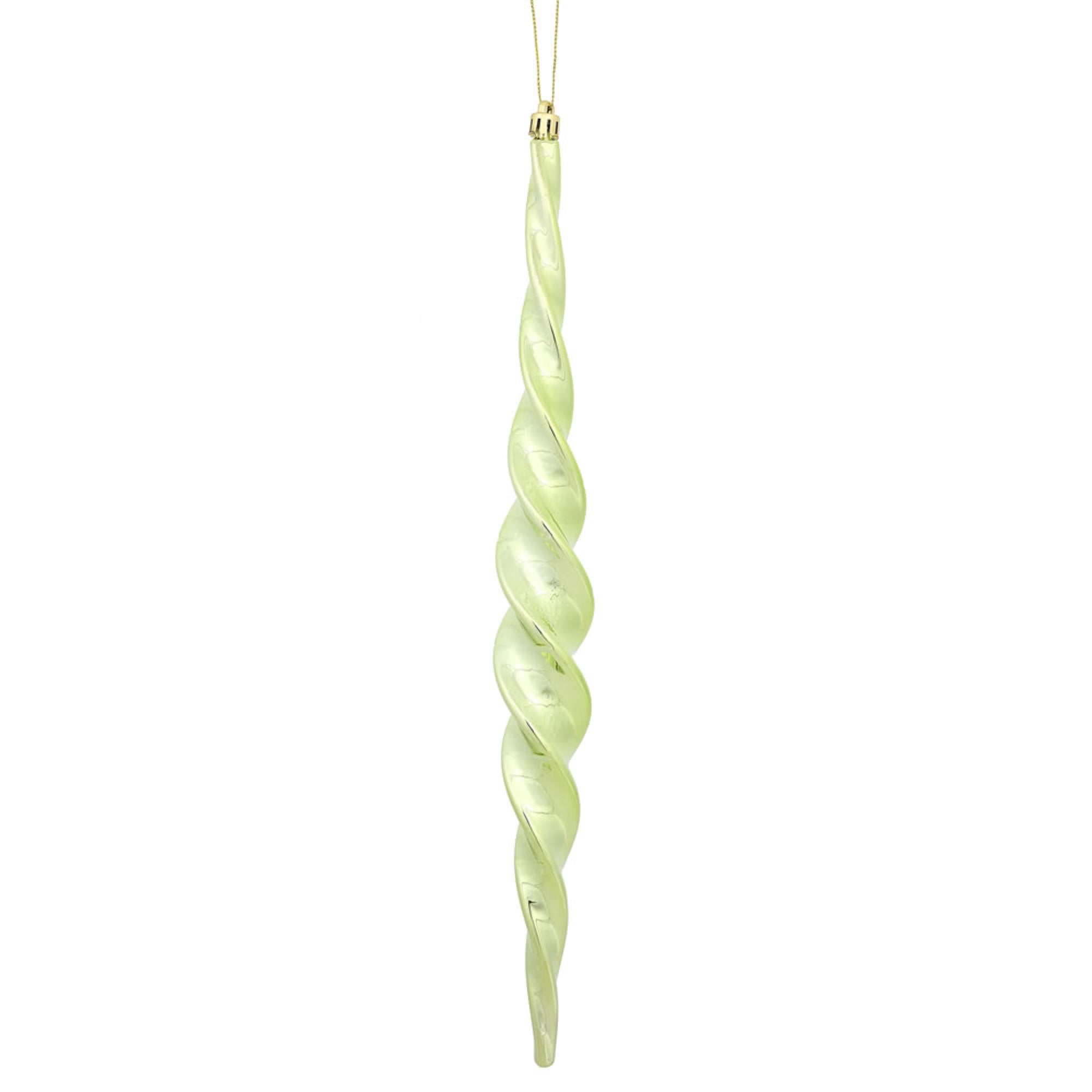 14.6” Celadon Shiny Spiral Icicle 2/Bx
