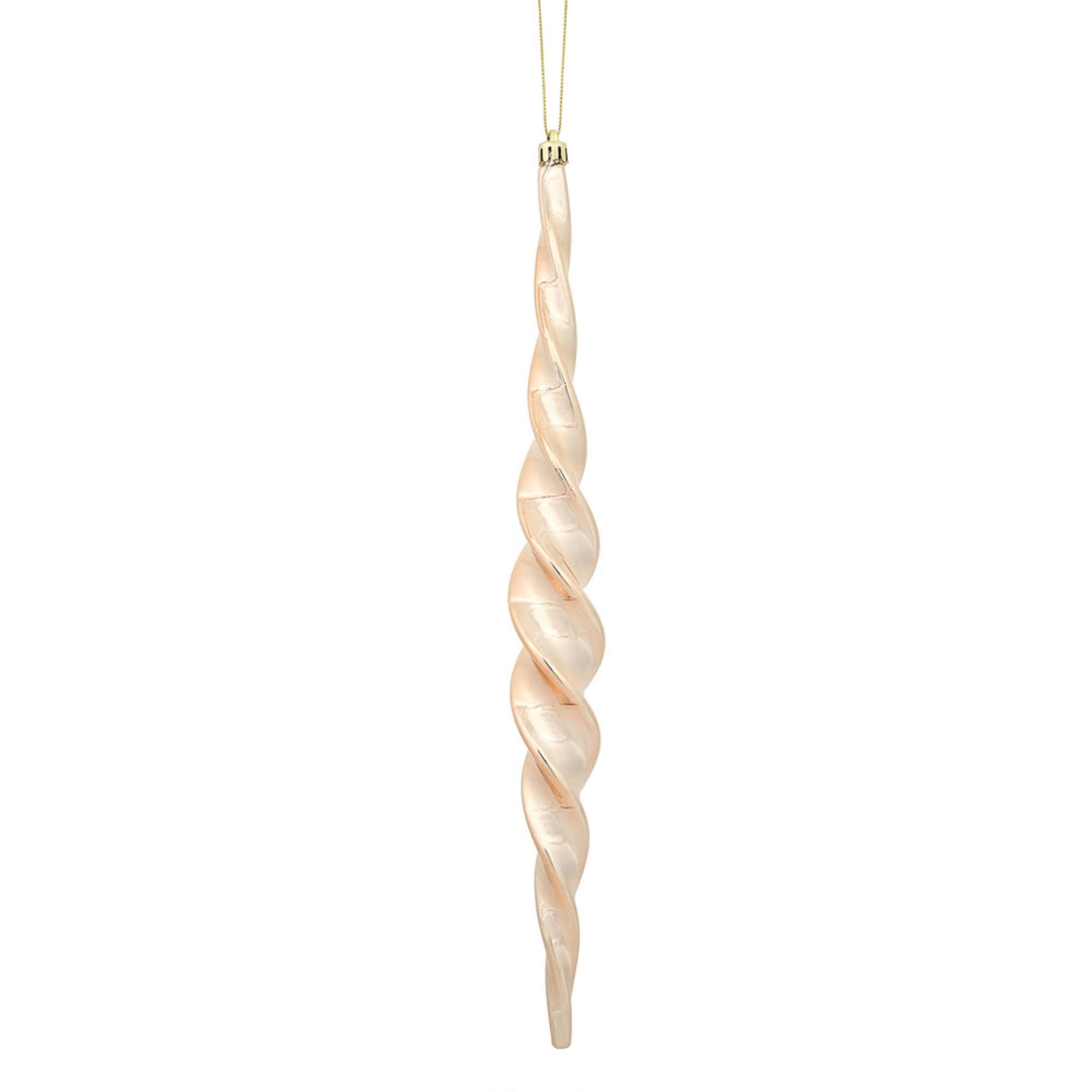 14.6” Rose Gold Shiny Spiral Icicle 2/Bx