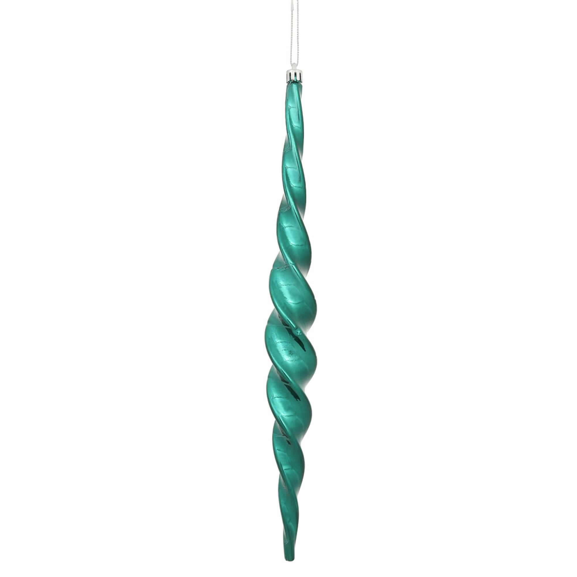 14.6” Sea Blue Shiny Spiral Icicle 2/Bx