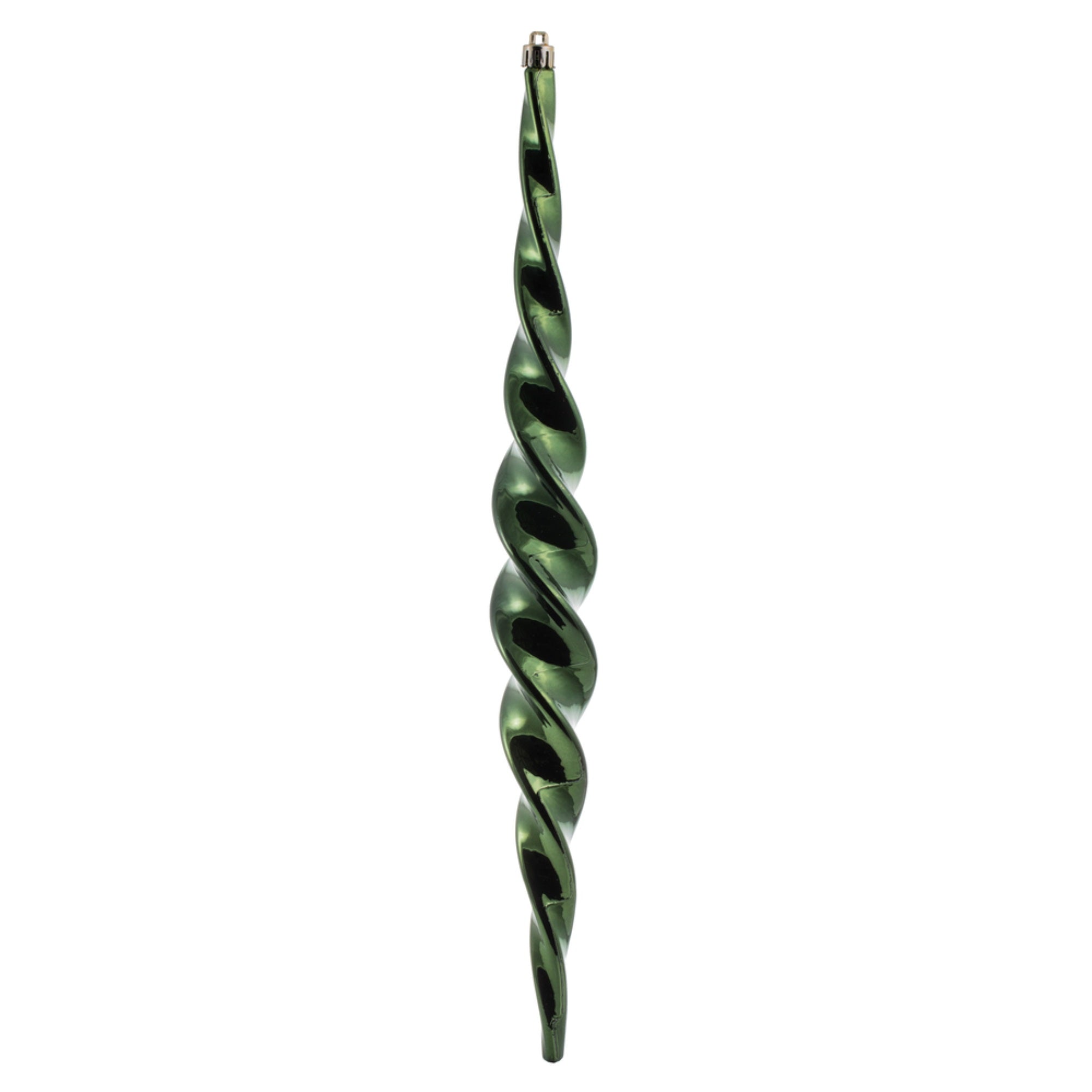14.6” Moss Green Shiny Spiral Icicle 2/B