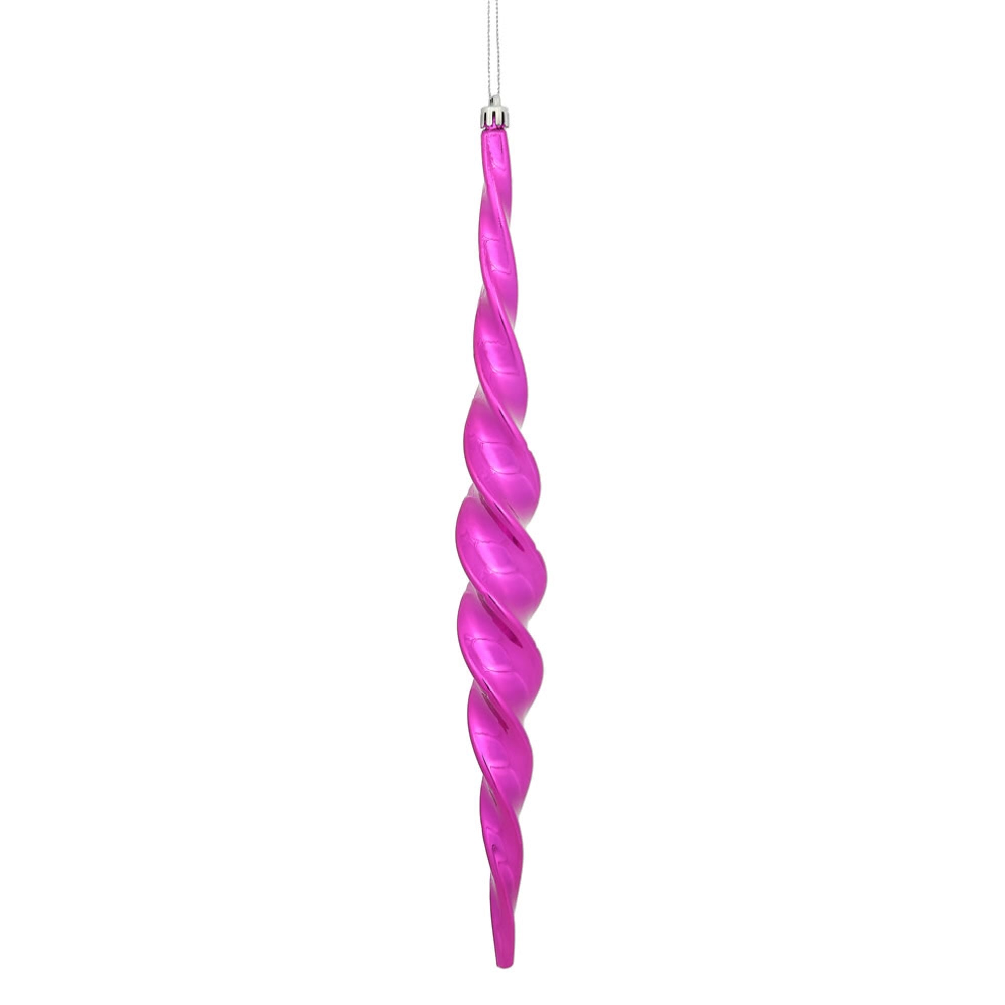 14.6” Fuchsia Shiny Spiral Icicle 2/Bx