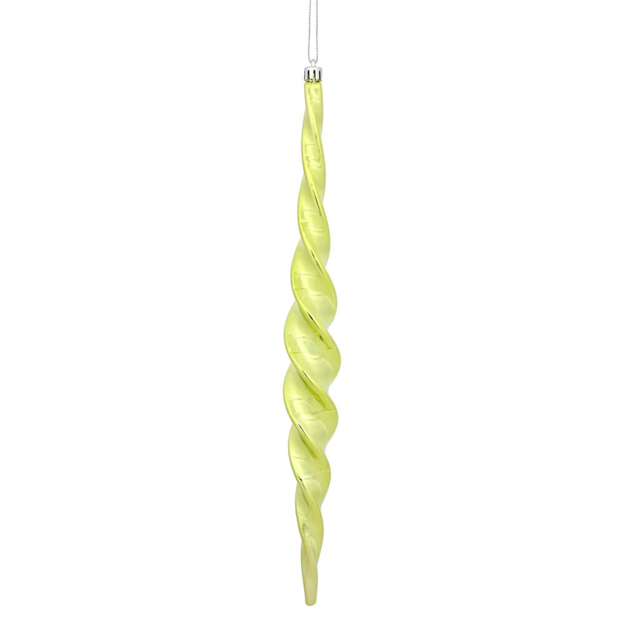 14.6” Lime Shiny Spiral Icicle 2/Bx