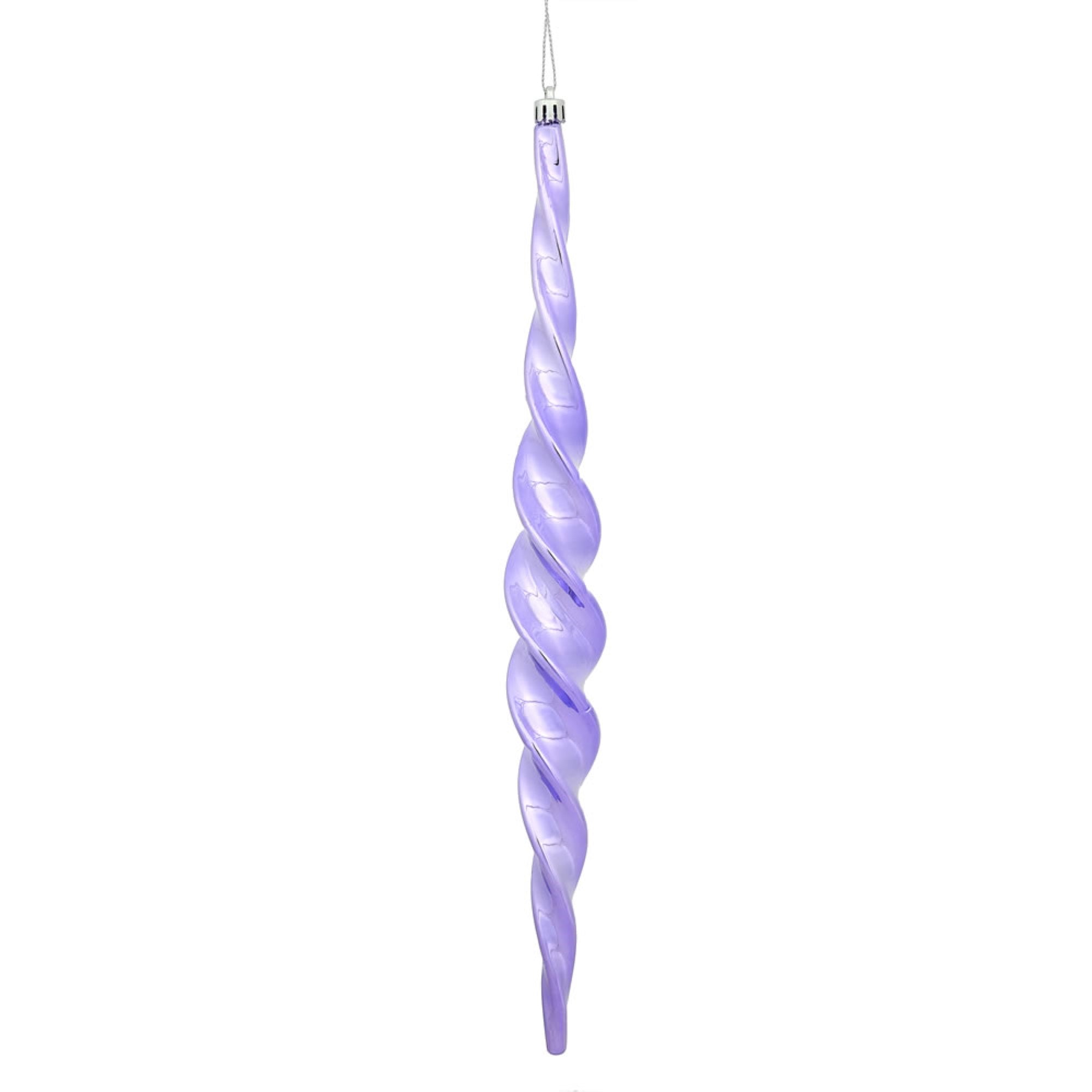 14.6” Lavender Shiny Spiral Icicle 2/Bx
