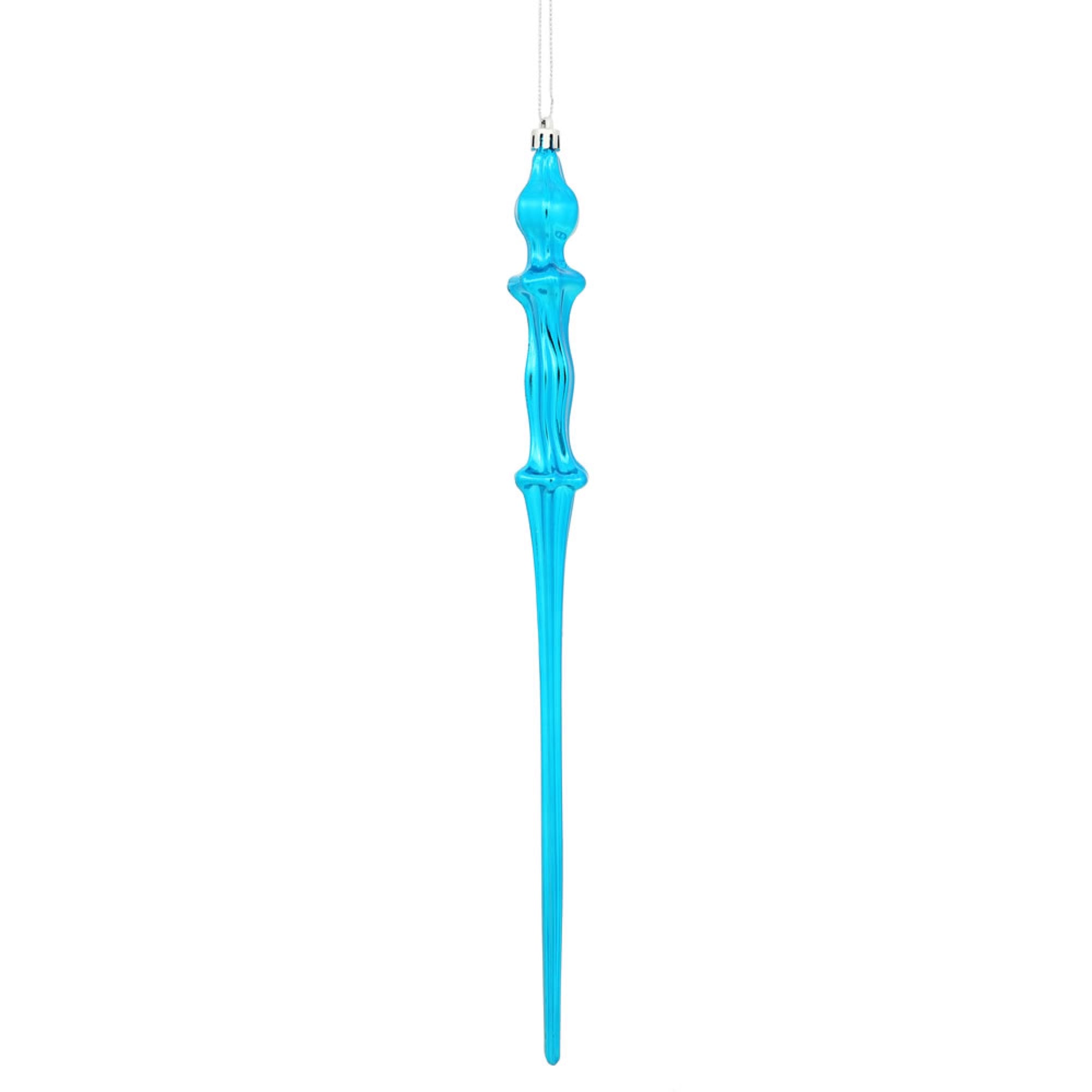15.7” Turquoise Shiny Icicle 3/Bx