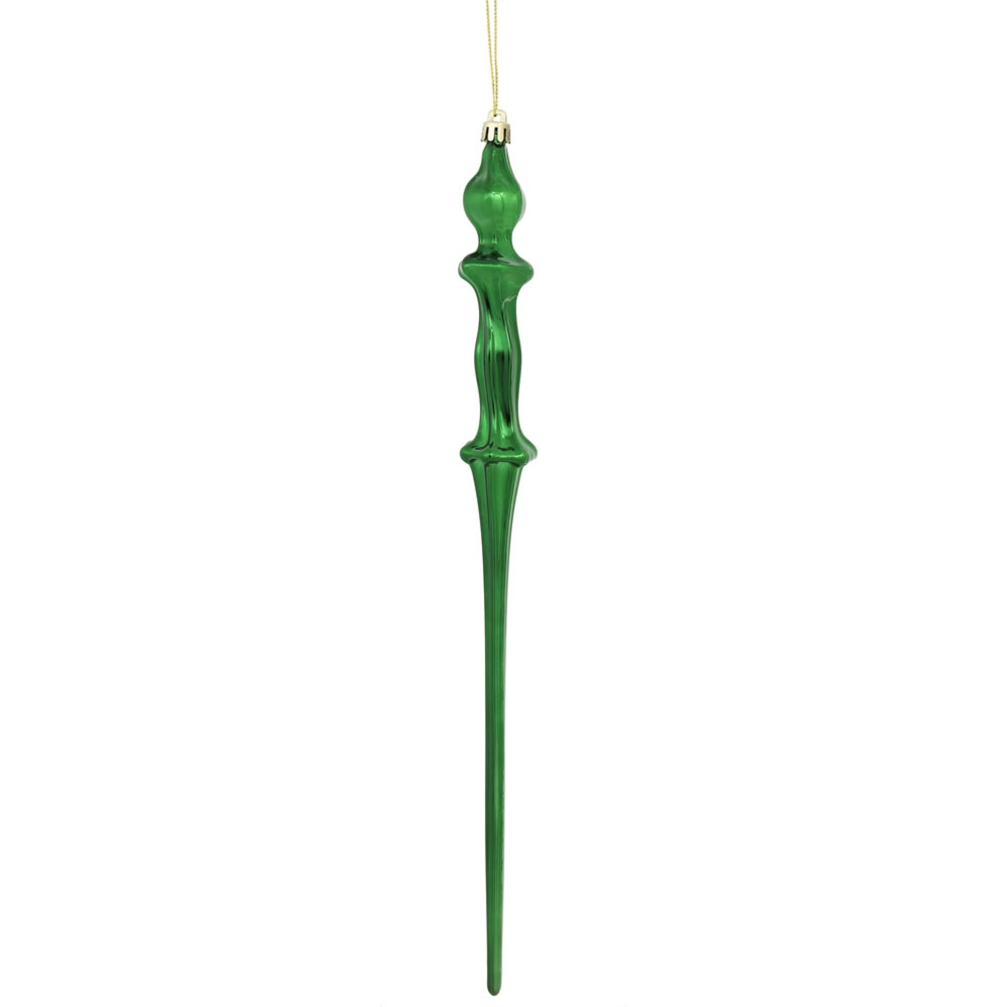 15.7” Emerald Shiny Icicle 3/Bx