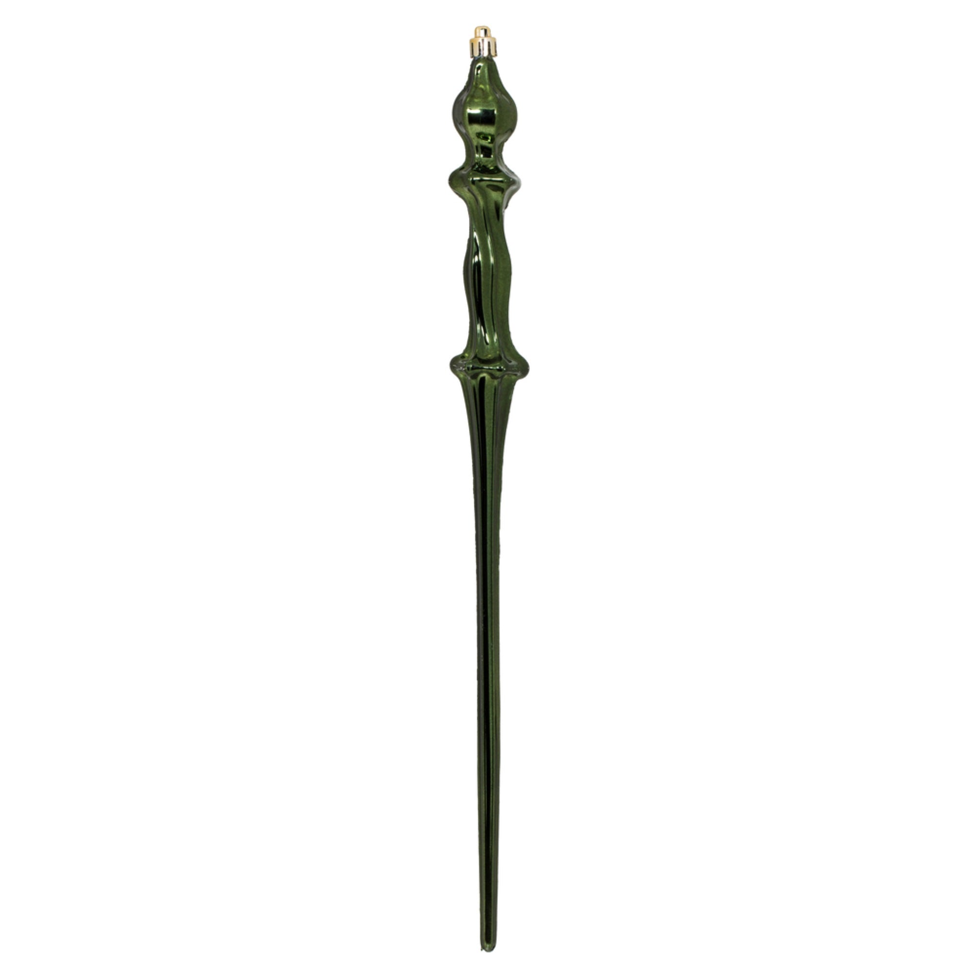 15.7” Moss Green Shiny Icicle 3/Bx