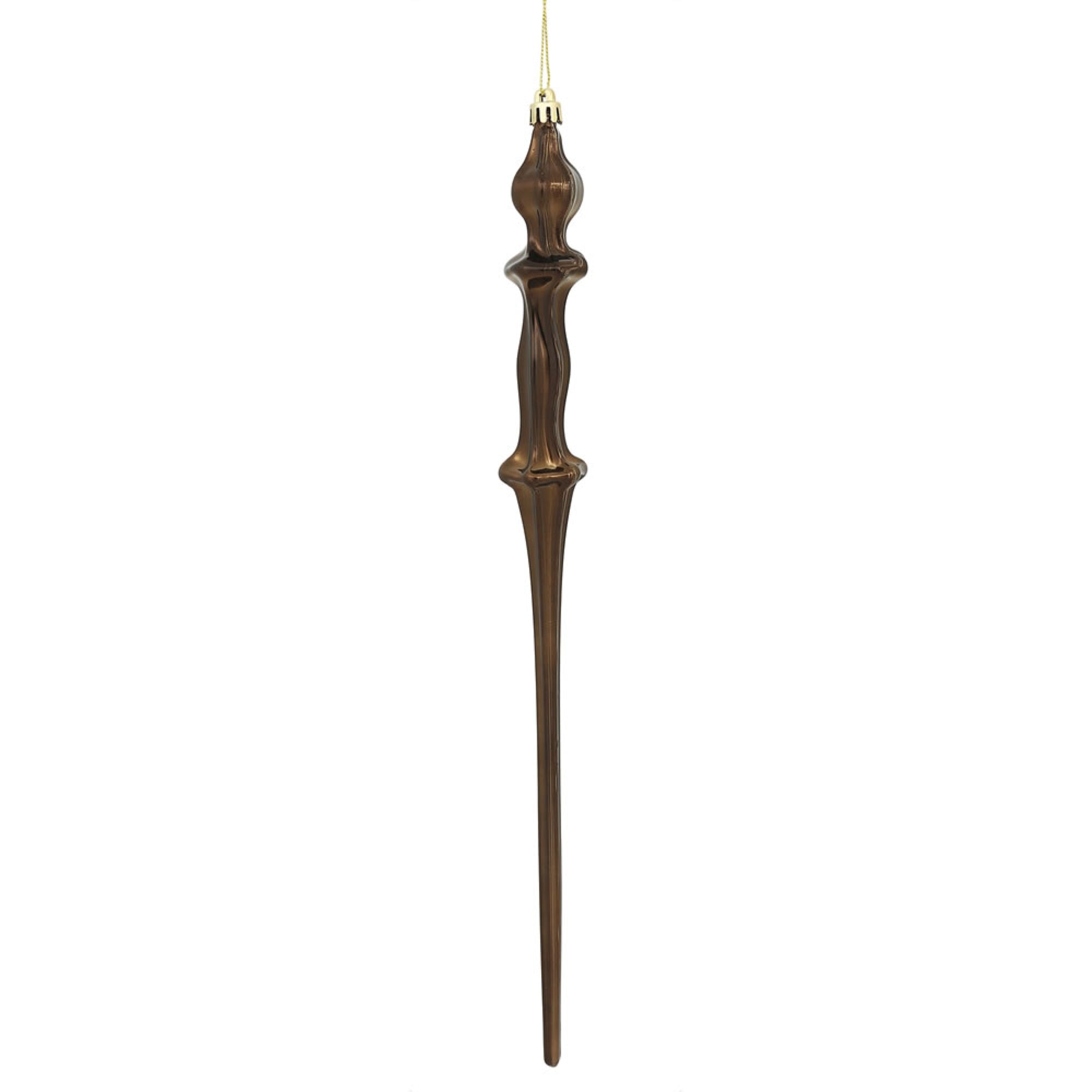 15.7” Chocolate Shiny Icicle 3/Bx