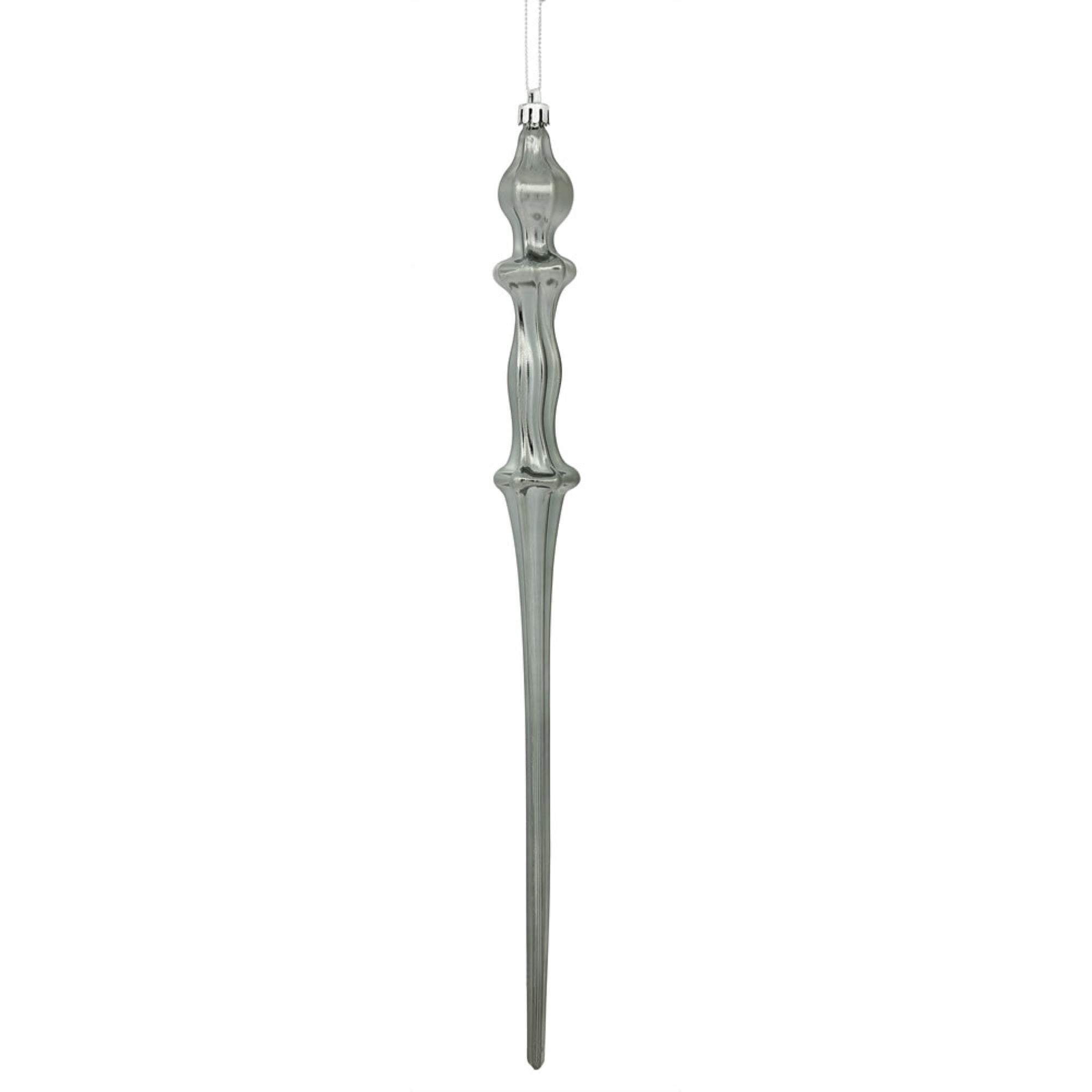 15.7” Pewter Shiny Icicle 3/Bx