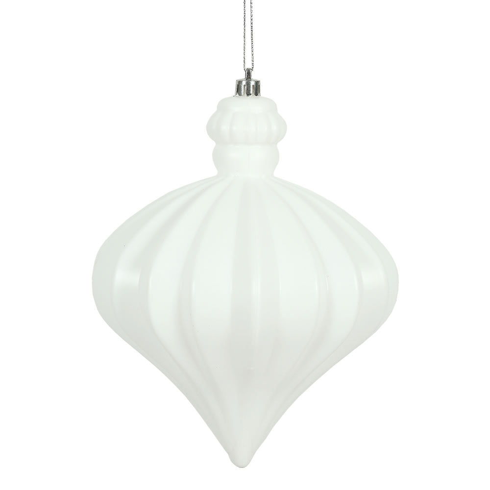 Vickerman 6” White Matte Onion Drop 4/Bg - N175811D