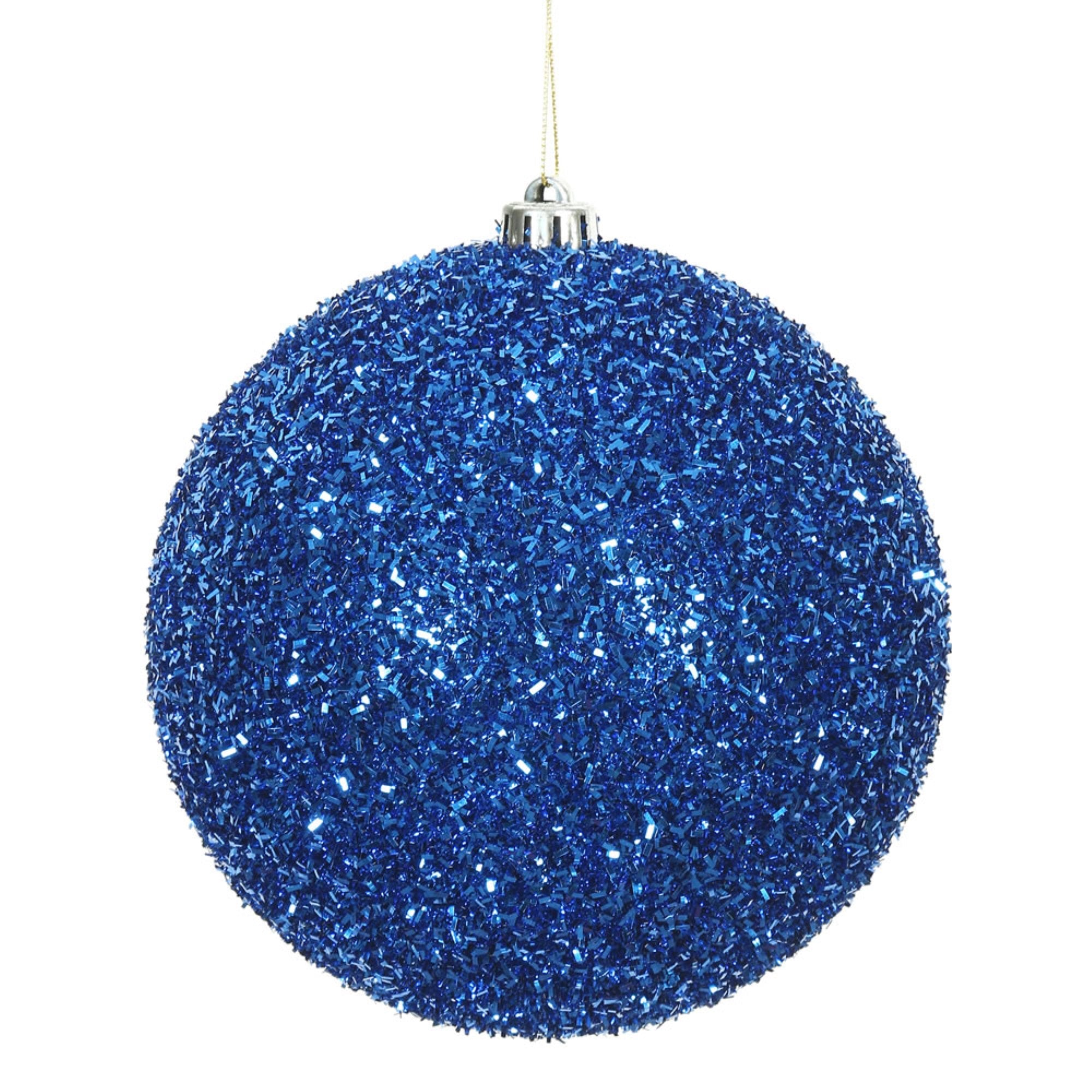 6” Blue Tinsel Ball 2/Bag