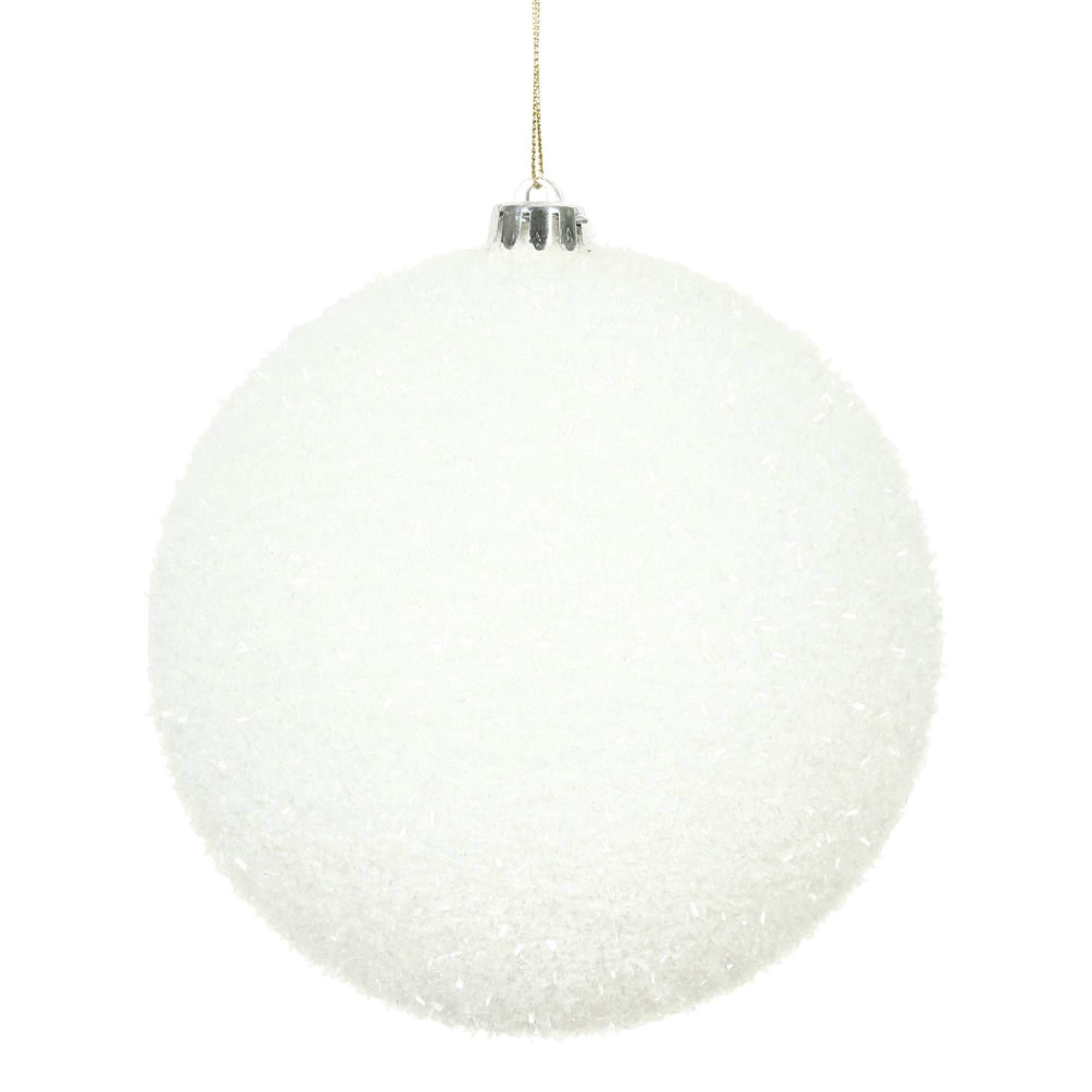 6” White Tinsel Ball 2/Bag