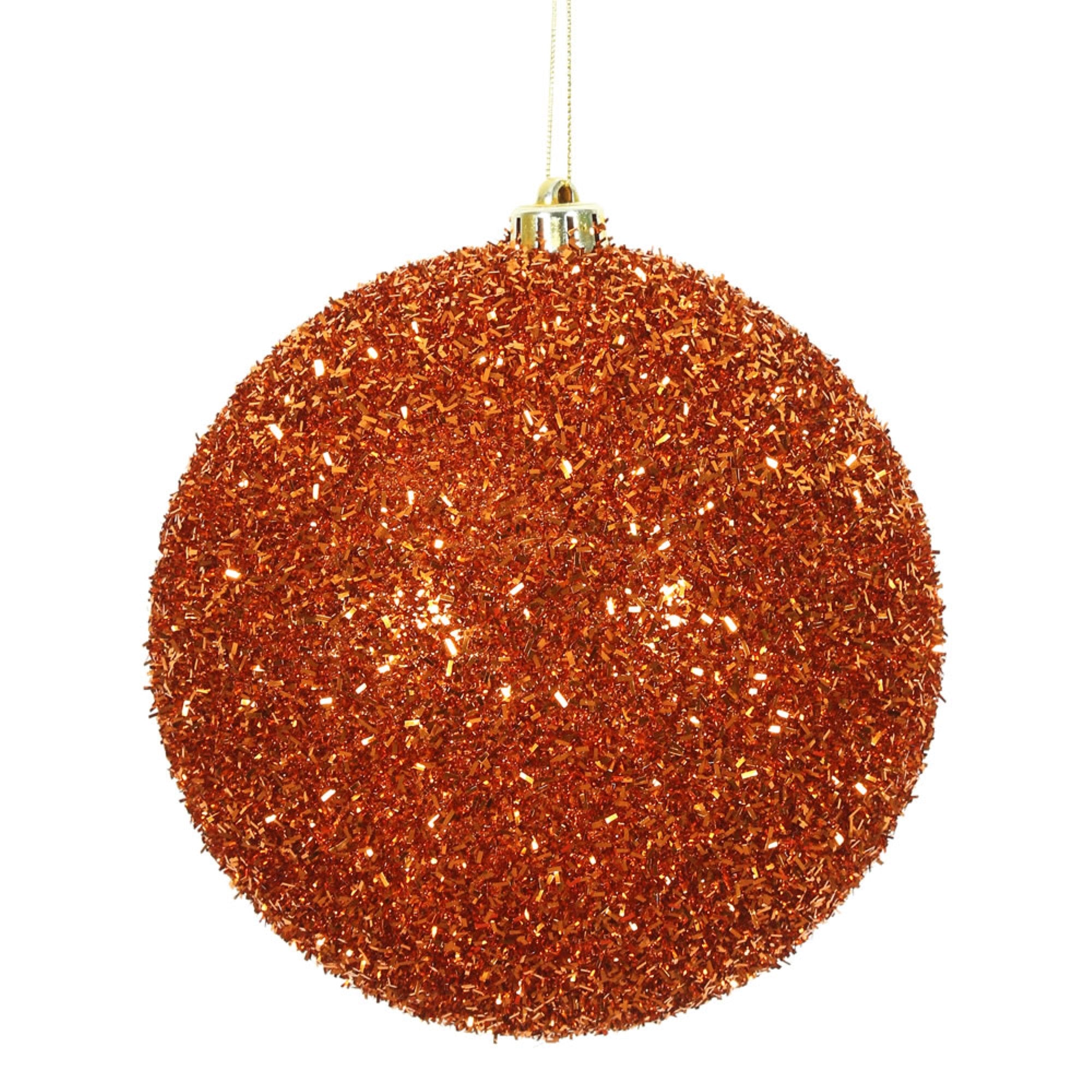 6” Burnish Orange Tinsel Ball 2/Bag