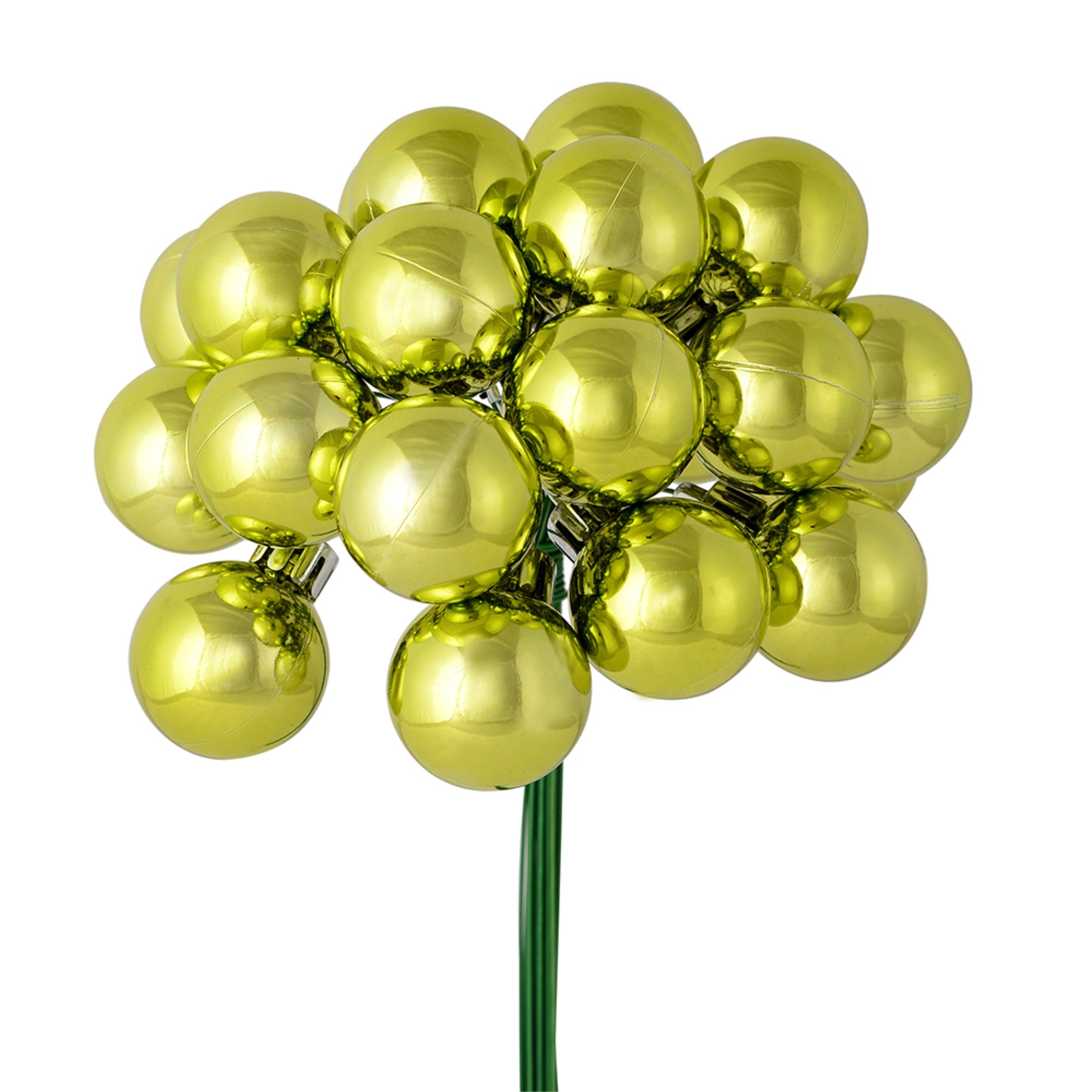 Vickerman 6” Lime Shiny Ball Ornament Christmas Pick Pack of 2