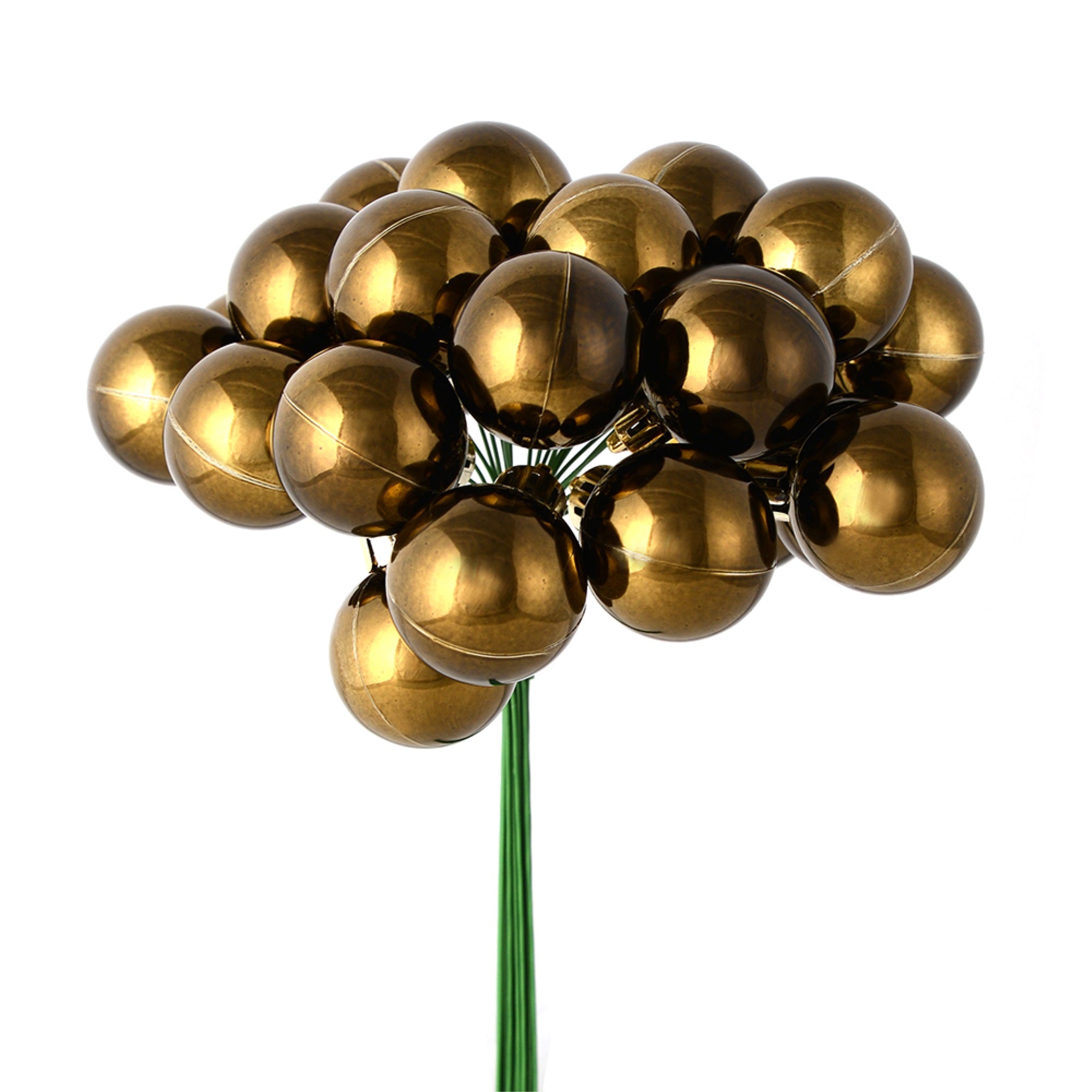 Vickerman 6” Chocolate Shiny Ball Ornament Christmas Pick Pack of 2
