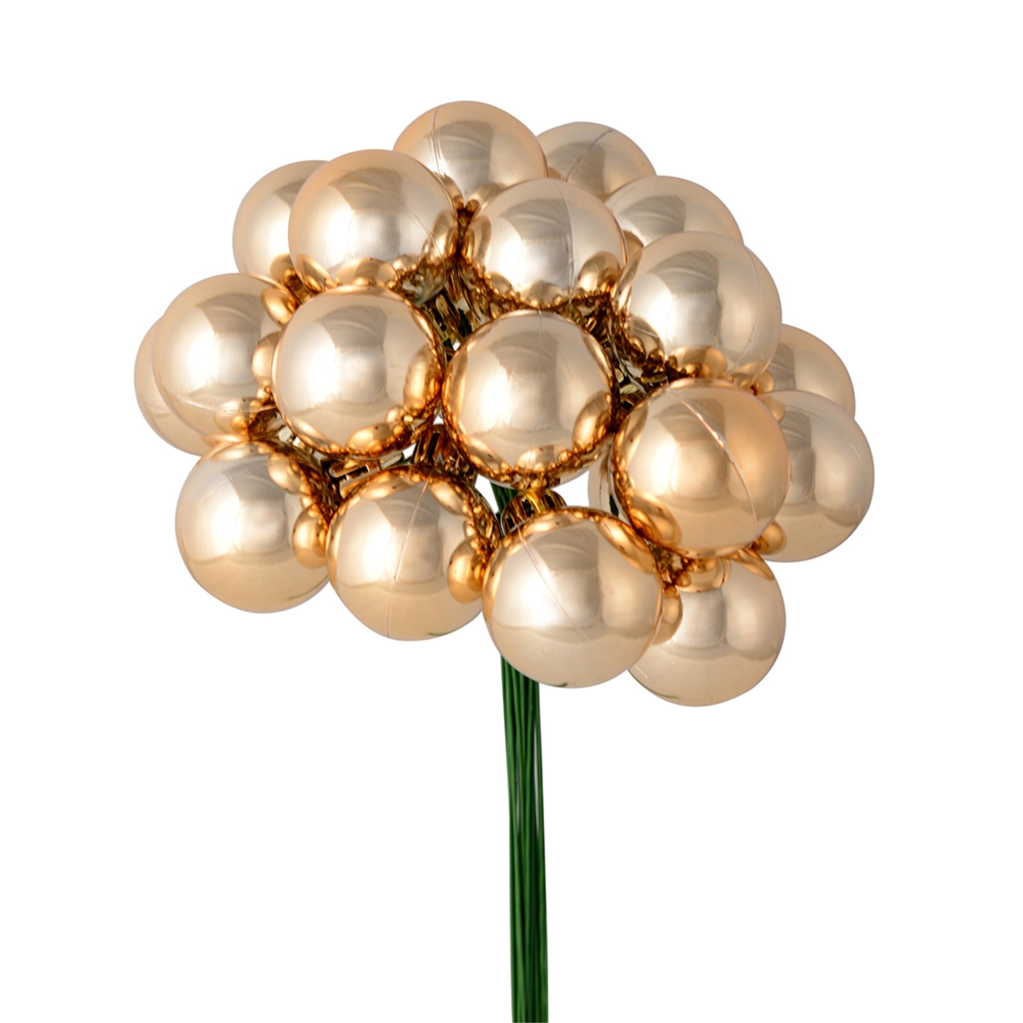 Vickerman 6” Cafe Latte Shiny Ball Ornament Christmas Pick Pack of 2