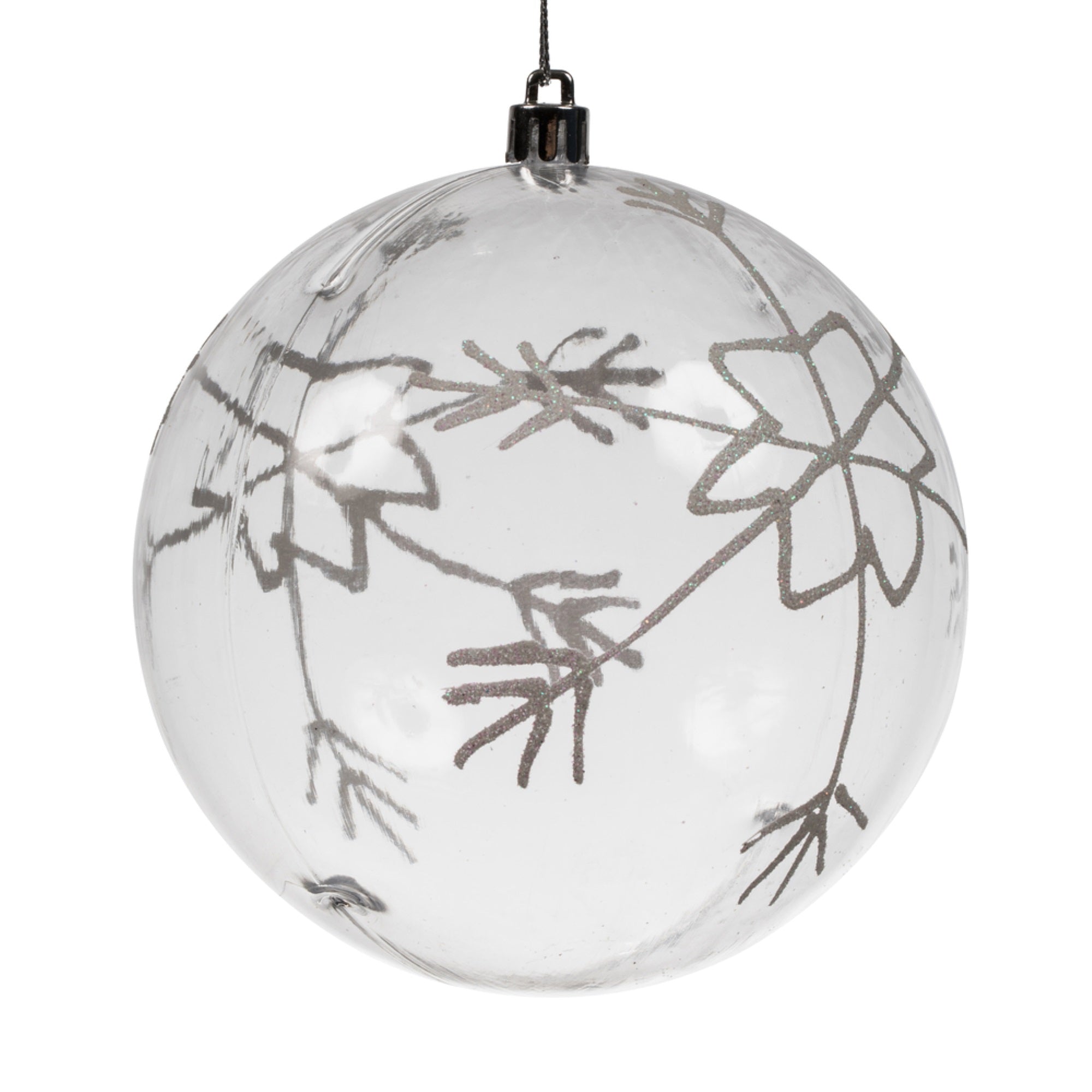 4.75” Clear Ball White Glitter Swirl 4Bx