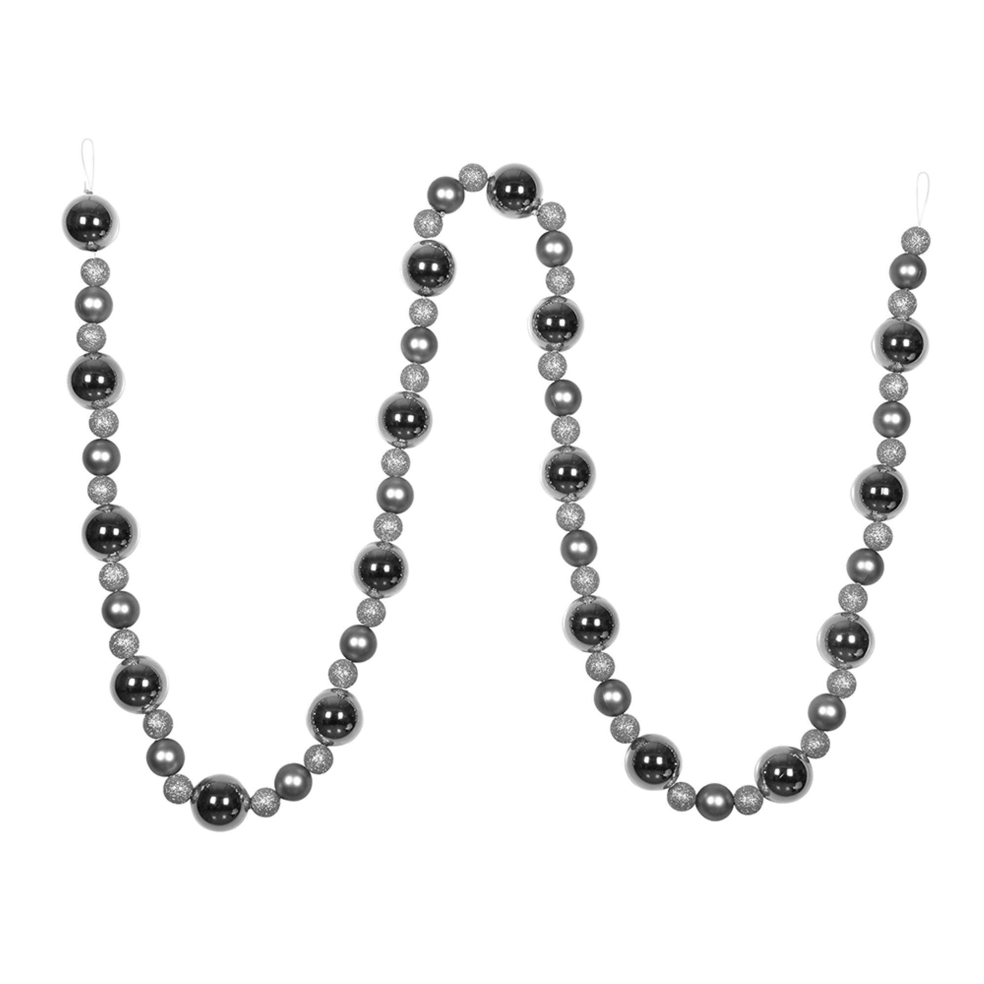 9' Silver Assorted Ball Garland