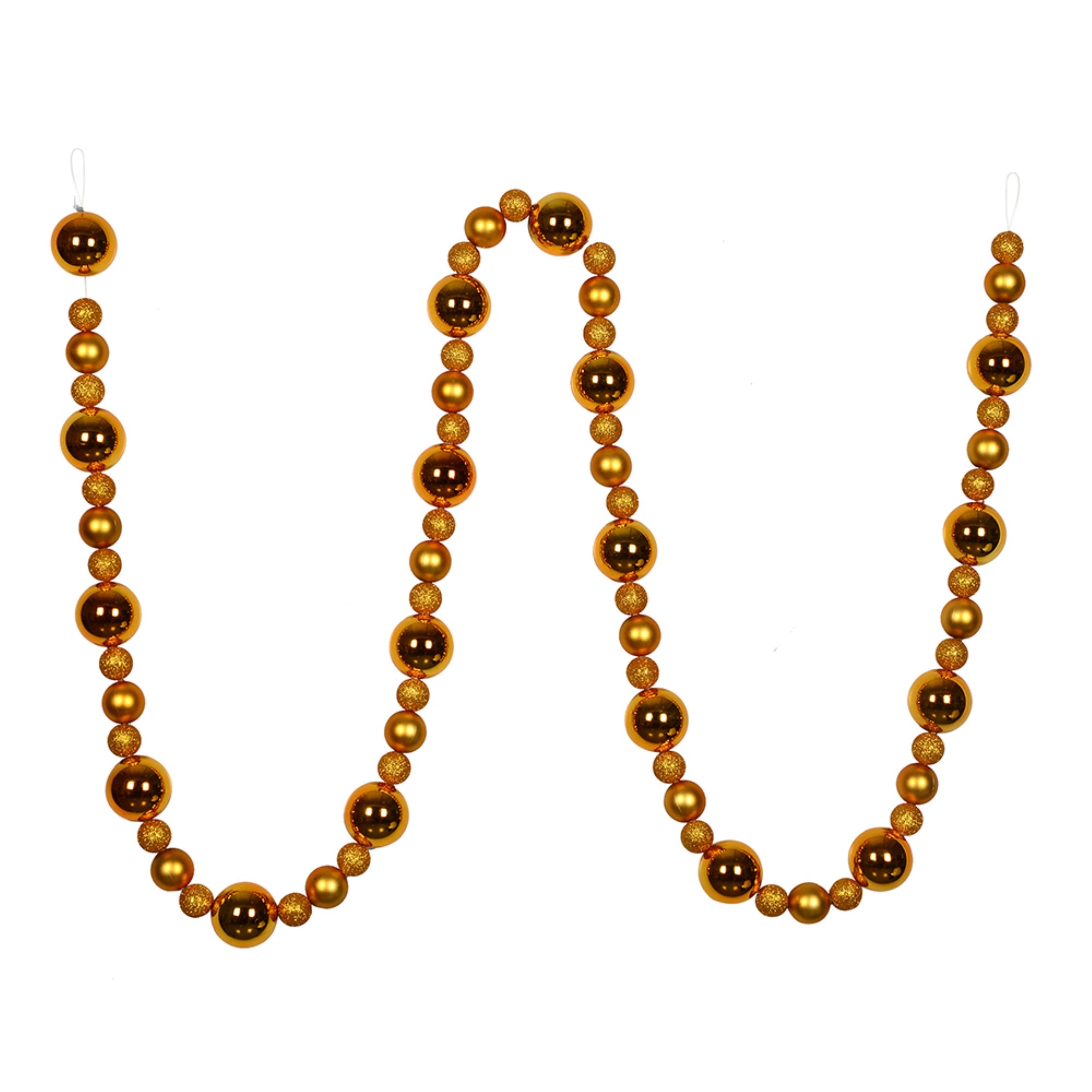9' Antique Gold Assorted Ball Garland