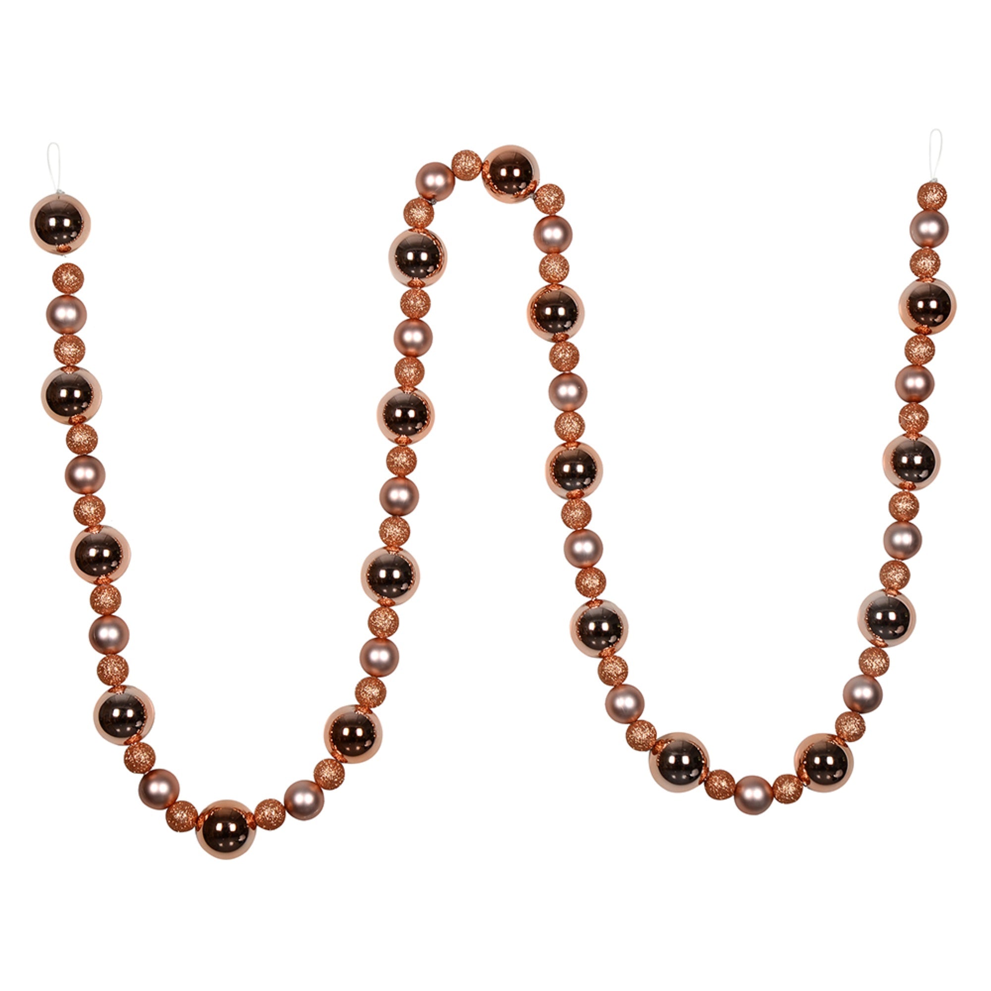9' Rose Gold Assorted Ball Garland
