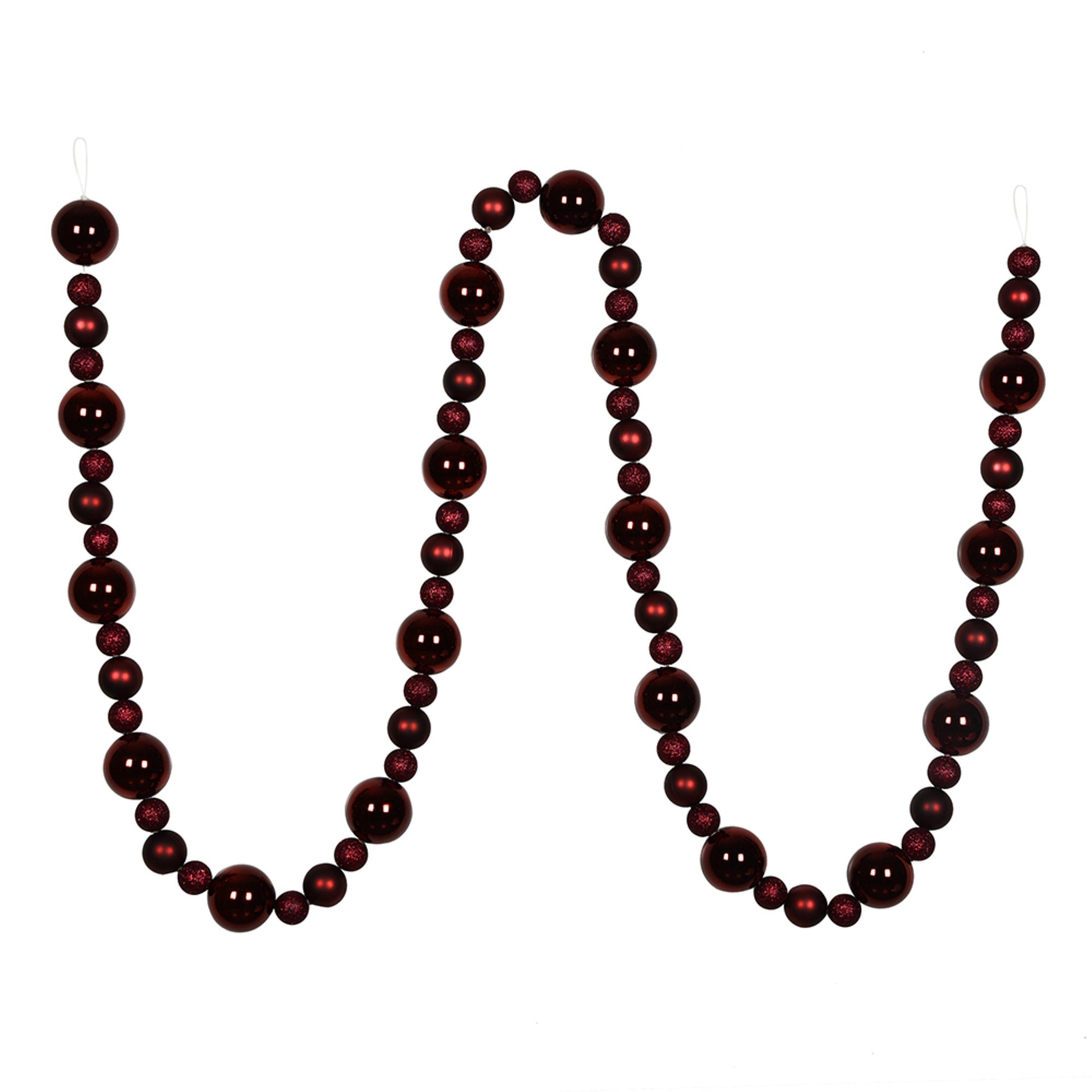 9' Burgundy Assorted Ball Garland