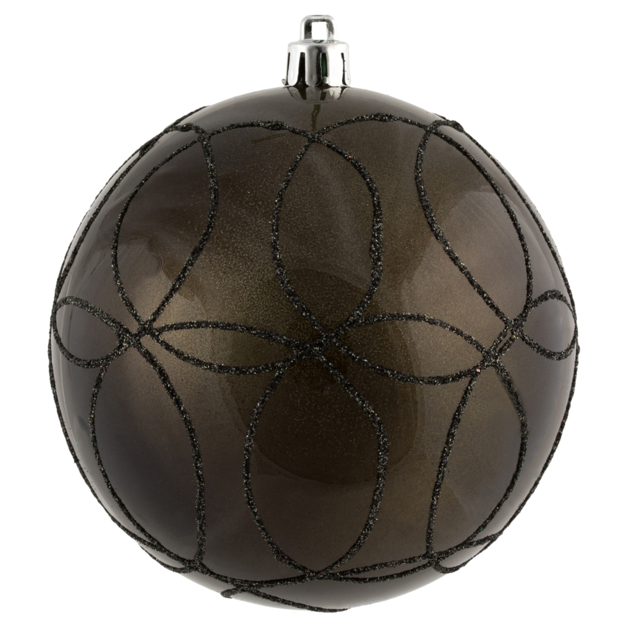 4” Gunmetal Candy Circle Glitter 4/Bag