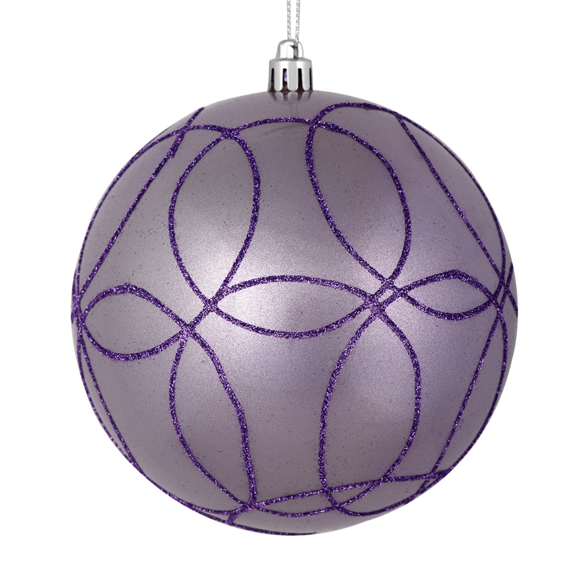 4” Lavender Candy Circle Glitter 4/Bag