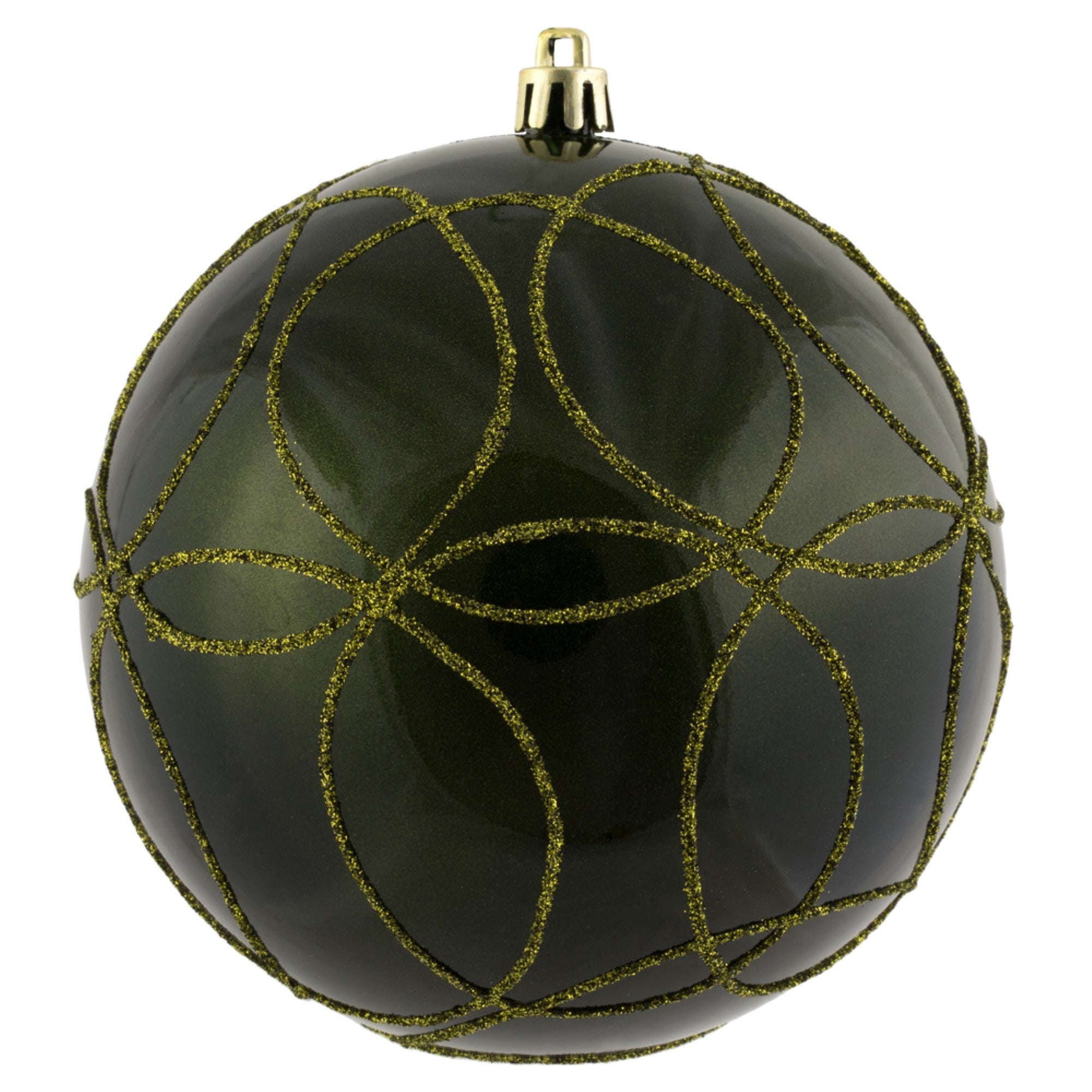 4.75” Olive Candy Circle Glitter 4/Bag