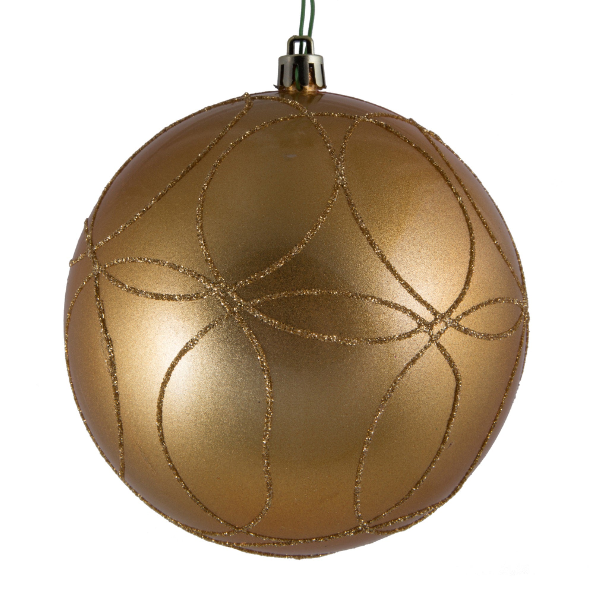 4.75” Copper/Gold Candy Ball Glitt 4/Bg