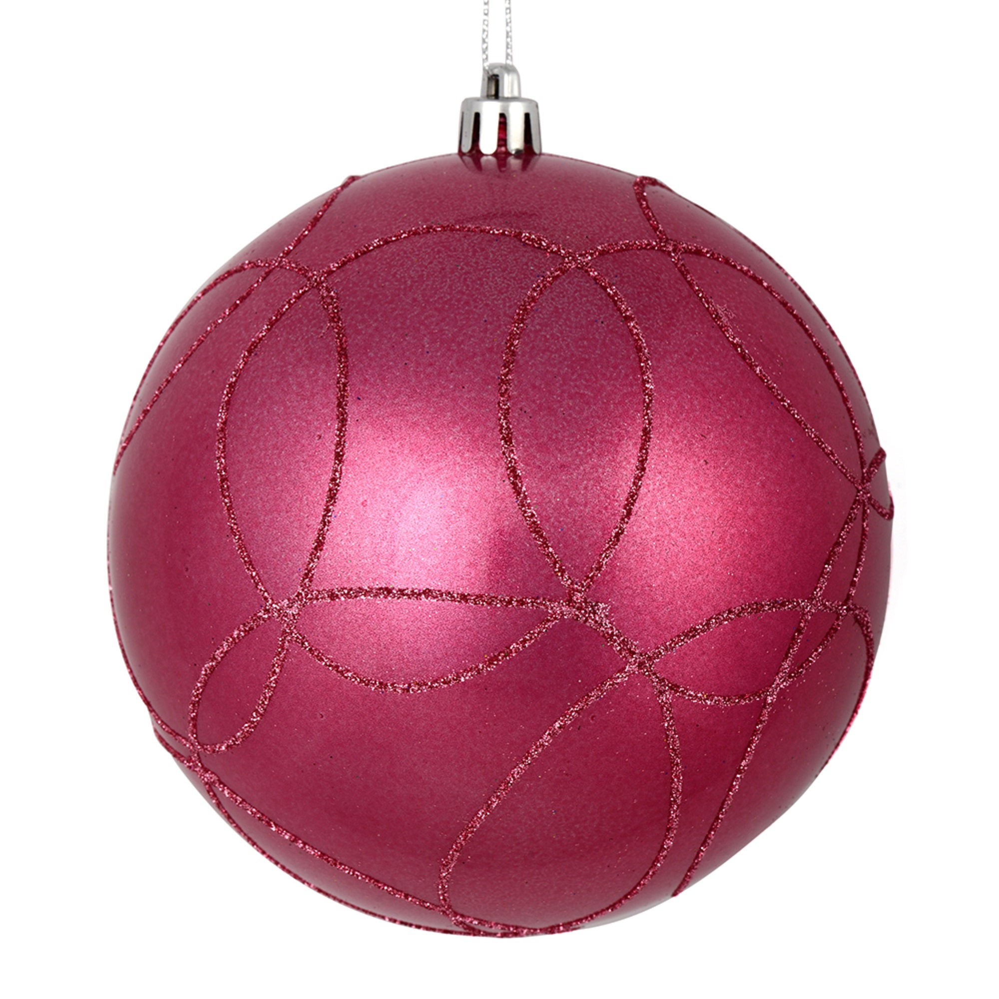 4.75” Mauve Candy Circle Glitter 4/Bag