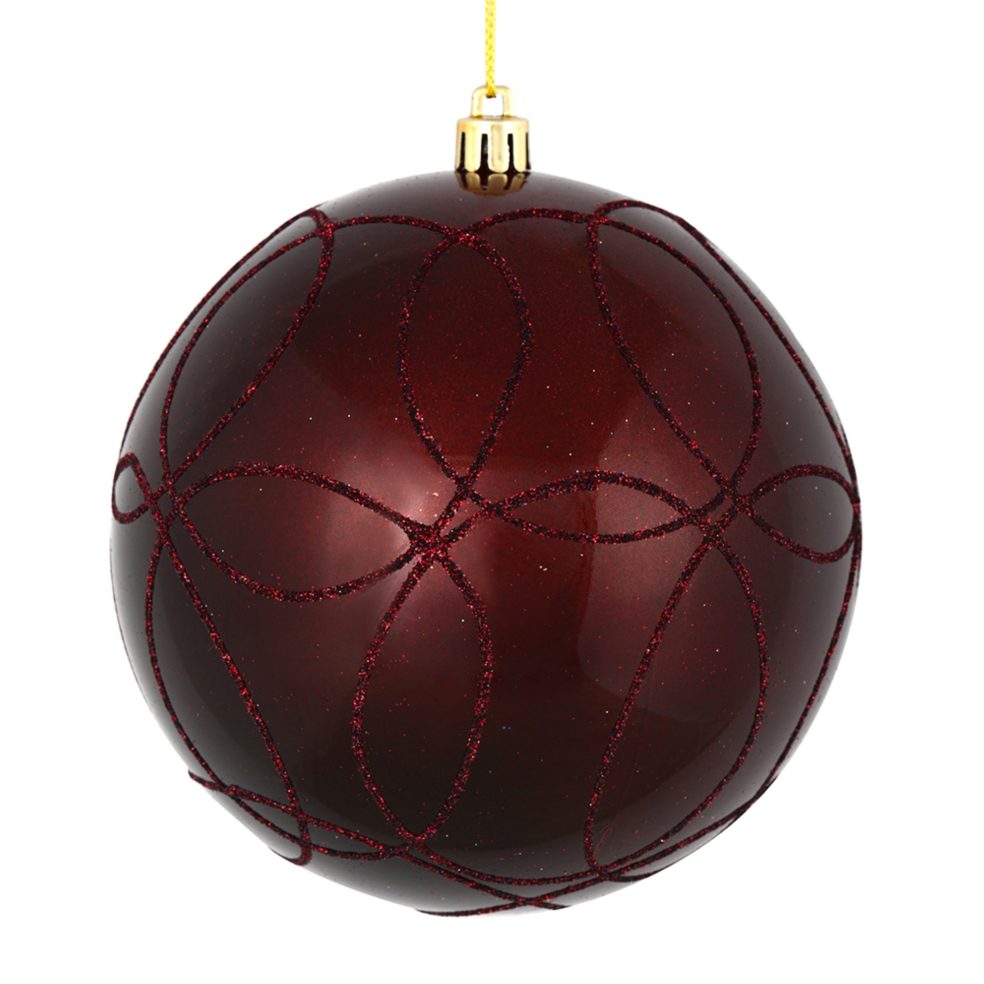 4.75” Burgundy Candy Circle Glitt 4/Bag