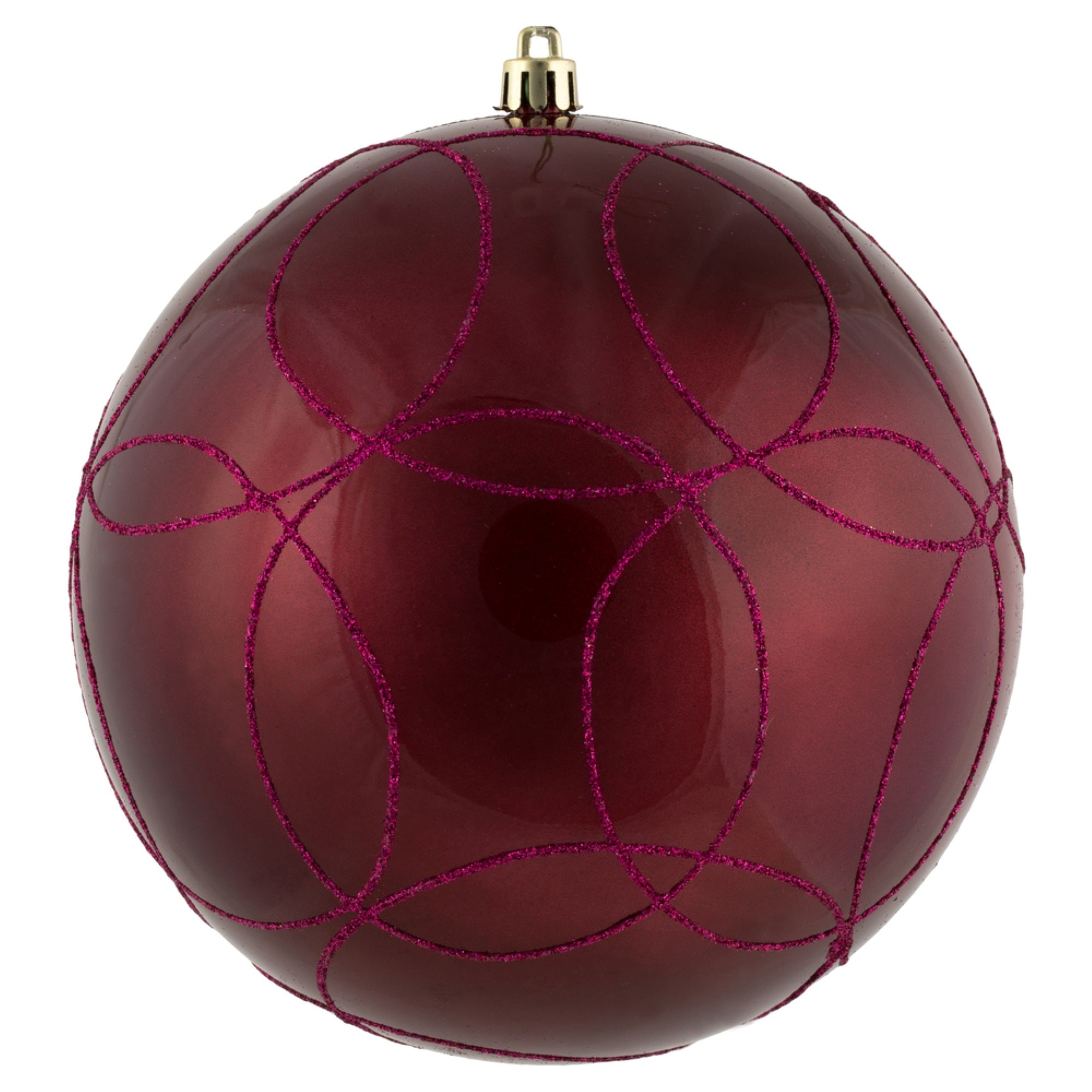 6” Berry Red Candy Circle Glitter 3/Bag
