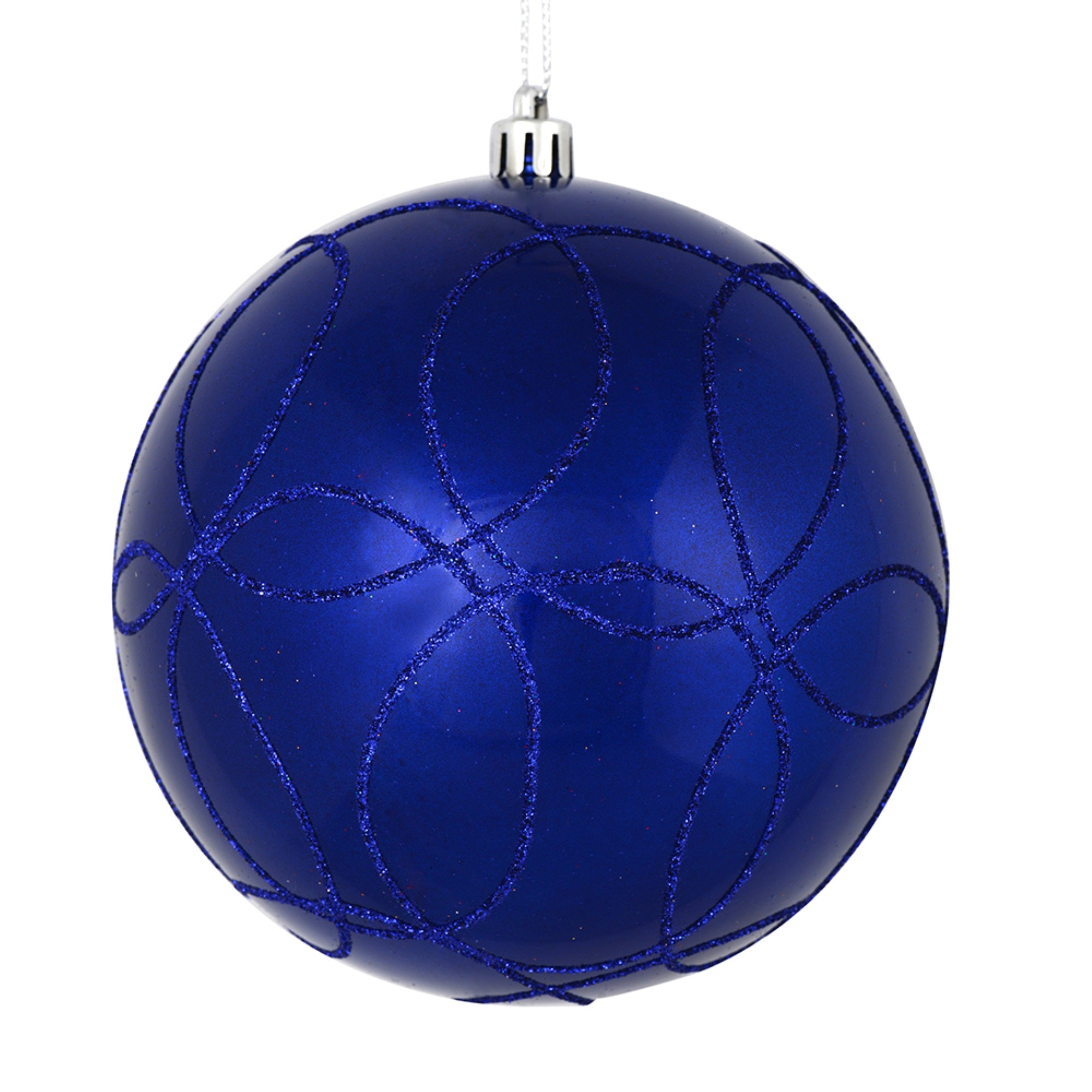 6” Cobalt Blue Candy Circle Glitt 3/Bag