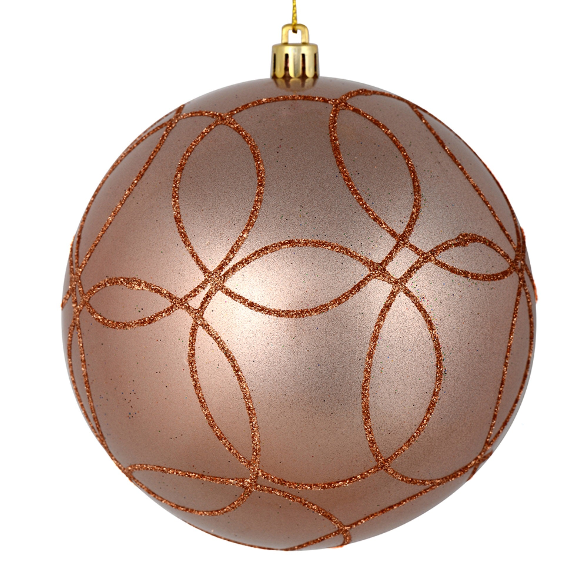 6” Rose Gold Candy Circle Glitter 3/Bag
