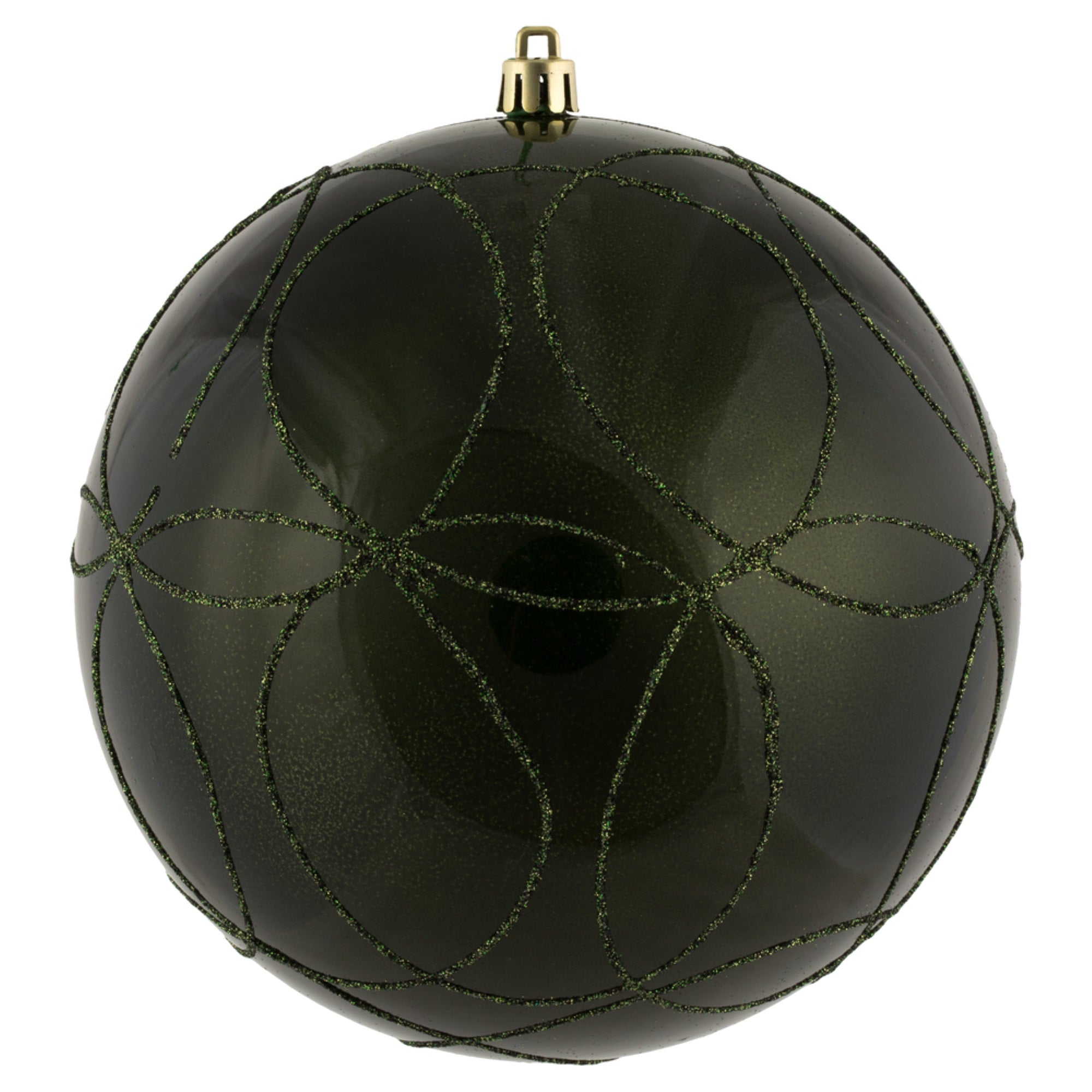 6” Moss Green Candy Circle Glitter 3/Bag