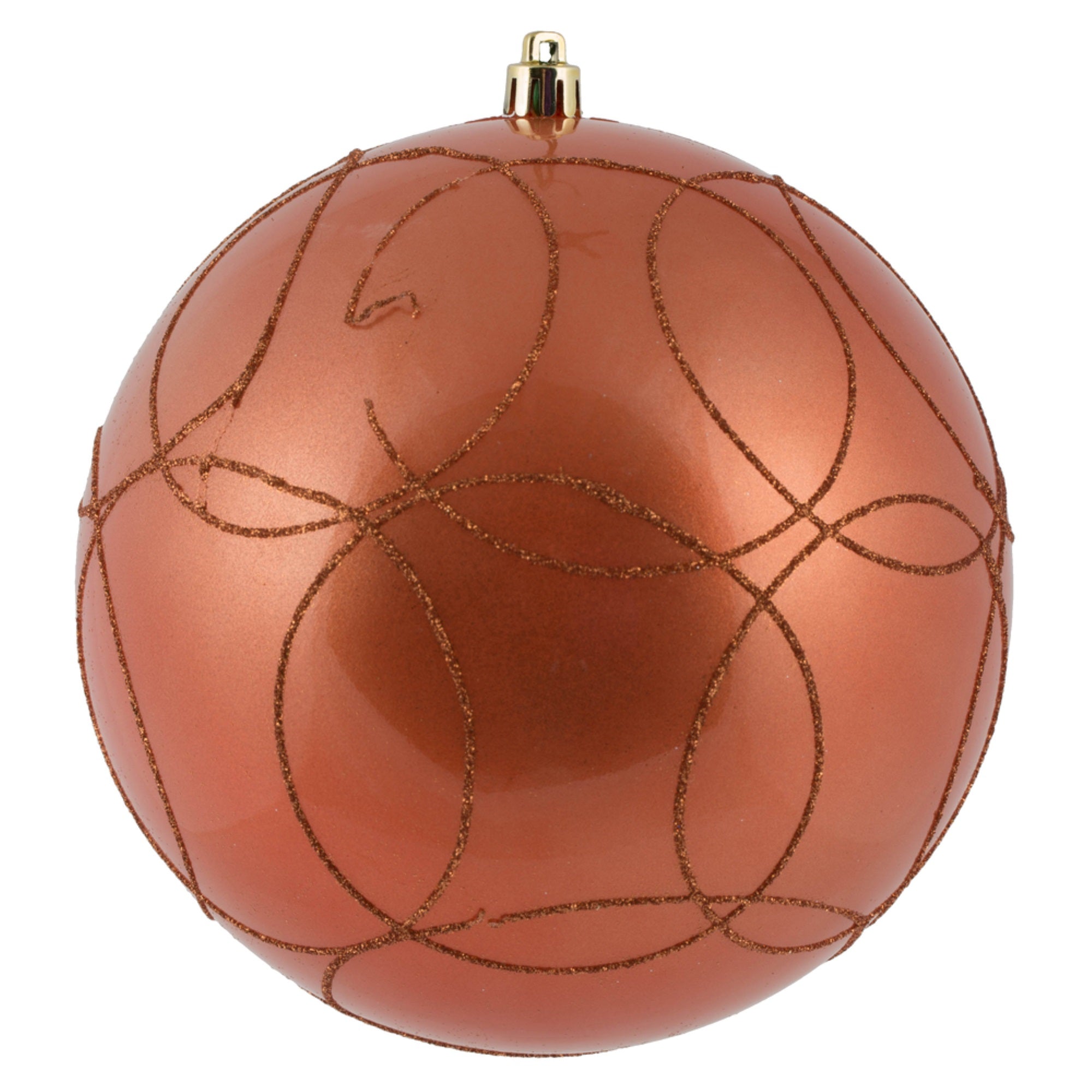 6” Coral Candy Ball Circle Glit 3/Bag